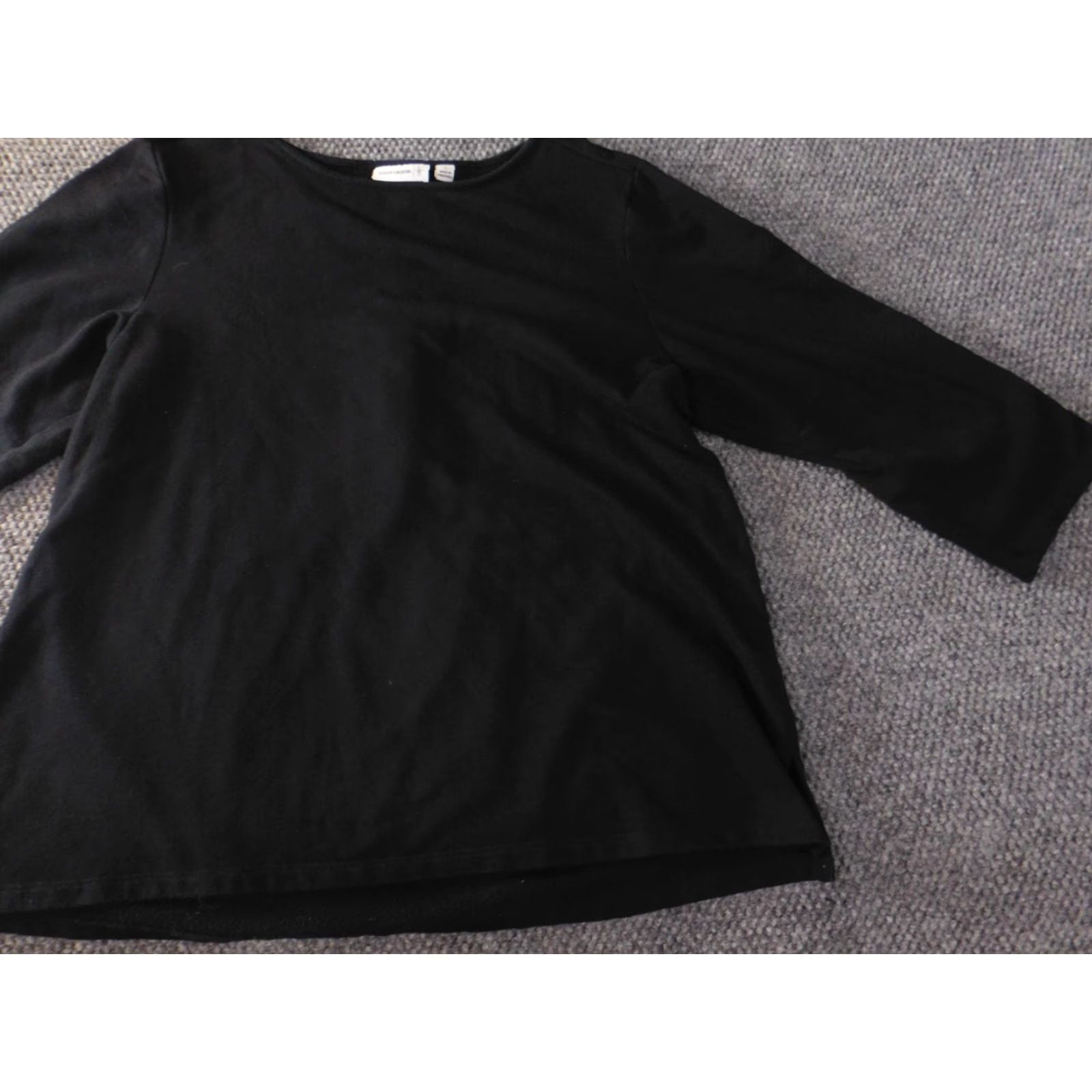 Vintage Susan Graver Sweater Large black stretch womens pullover classic cotton Shirt Size L / US 10 / IT 46 - 3 Thumbnail