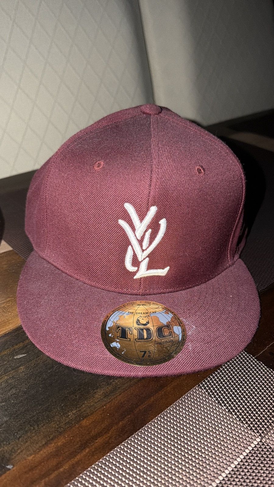 YVL Burgandy Cap size 7 5/8