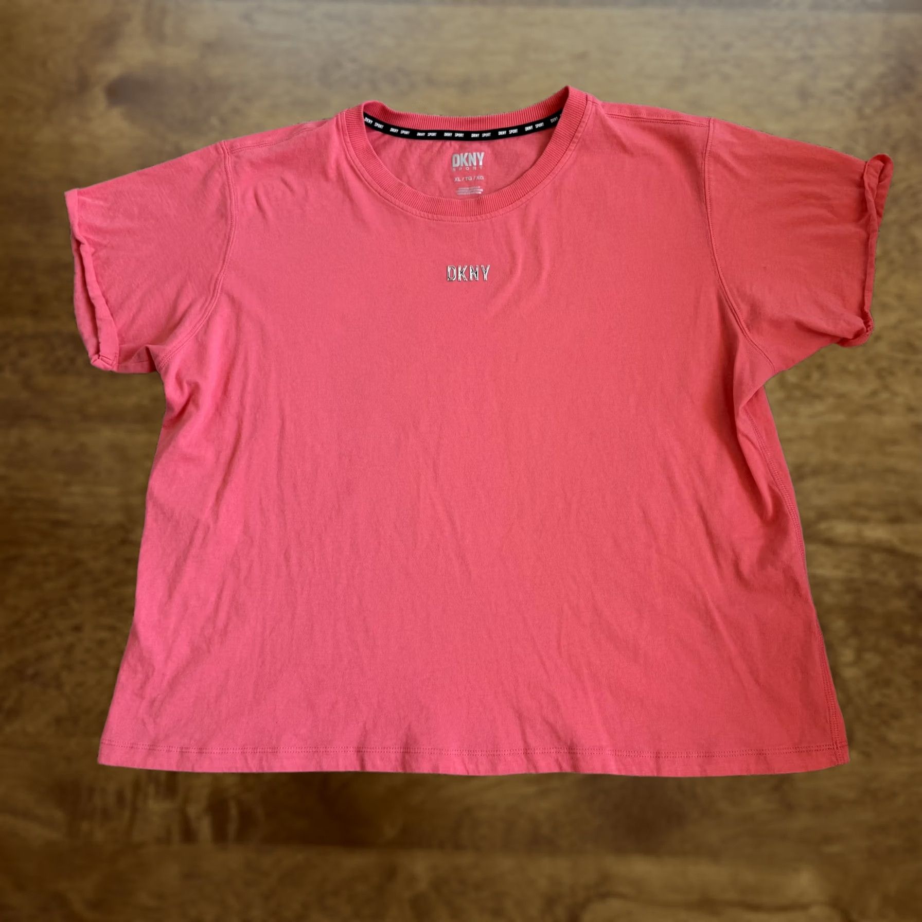 DKNY DKNY Sport Shirt Womens XL Pink Cotton Relaxed Fit Logo Tee Crewneck Size XL / US 12-14 / IT 48-50 - 1 Thumbnail