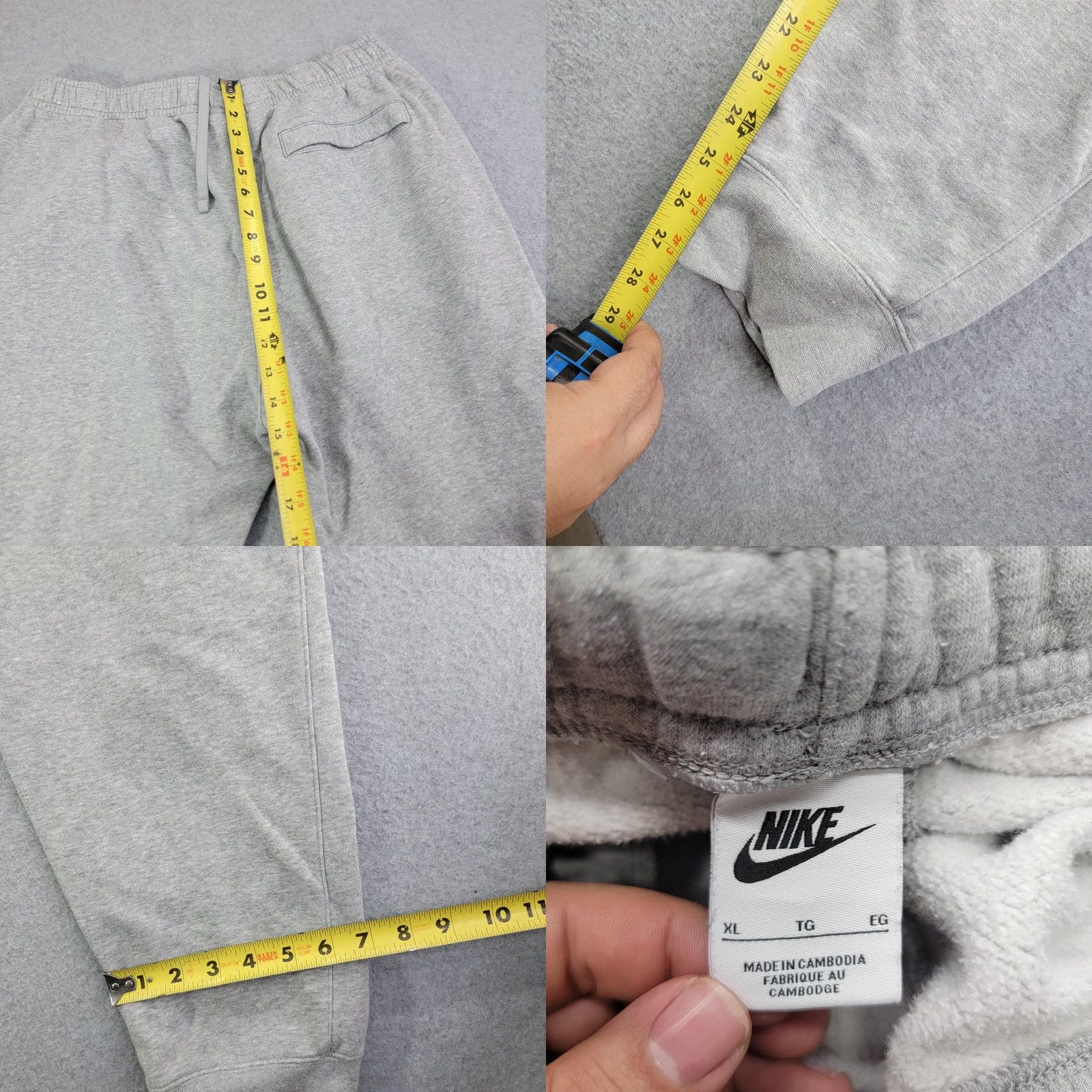 Nike Nike Sweatpants Mens XL Gray Club Fleece Joggers Elastic Waist Pockets Athletic Size US 36 / EU 52 - 8 Thumbnail