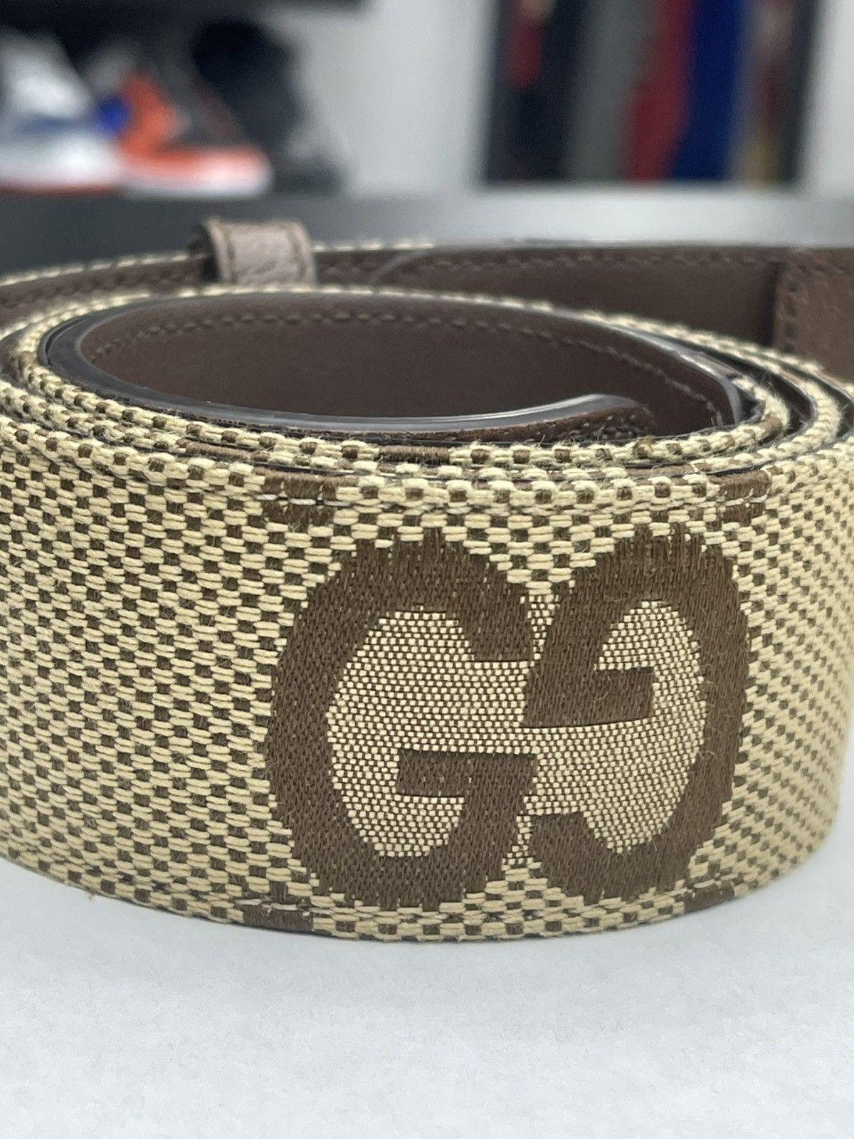 Gucci Size 36/90 - Gucci Monogram GG Textured Calfskin Double G Size 36 - 4 Thumbnail