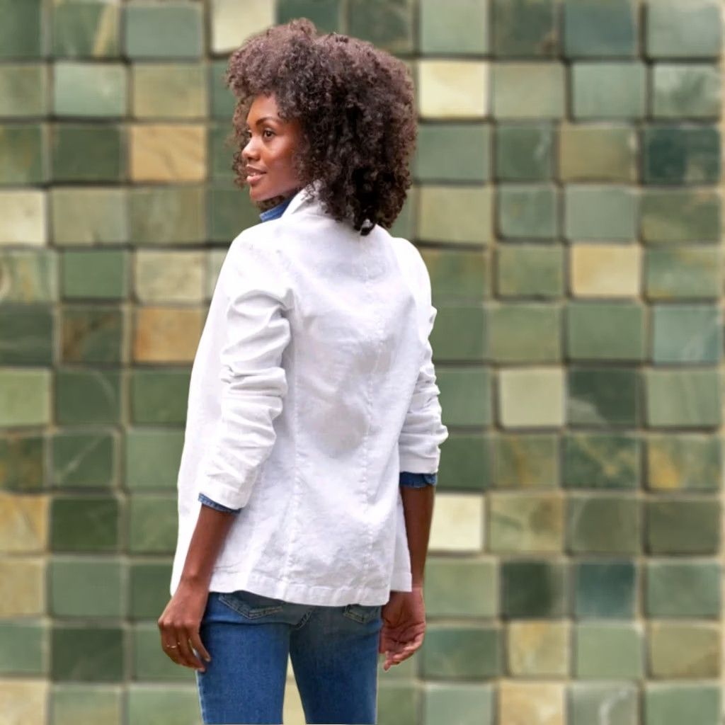 Frank & Eileen Frank & Eileen Dublin Blazer Jacket Womens XXS White Cotton Stretch Open Jacket Blazer Womens XXS White Cotton Blend Open Size XXS / US 00 / IT 34 - 1 Thumbnail