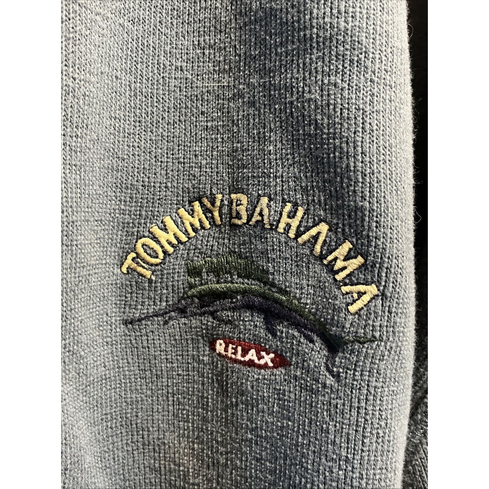 Tommy Bahama Tommy Bahama Men’s Classic 1/4 Zip Sweater XL Blue Cotton LS Size US XL / EU 56 / 4 - 4 Thumbnail