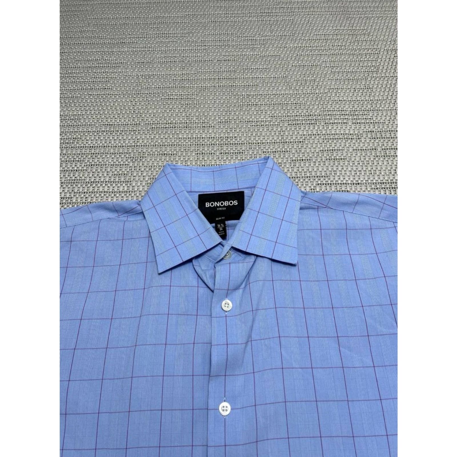 Bonobos Bonobos Dress Shirt Mens 16.5 Blue Cotton Button Up Dress Shirt Size 46R - 2 Thumbnail