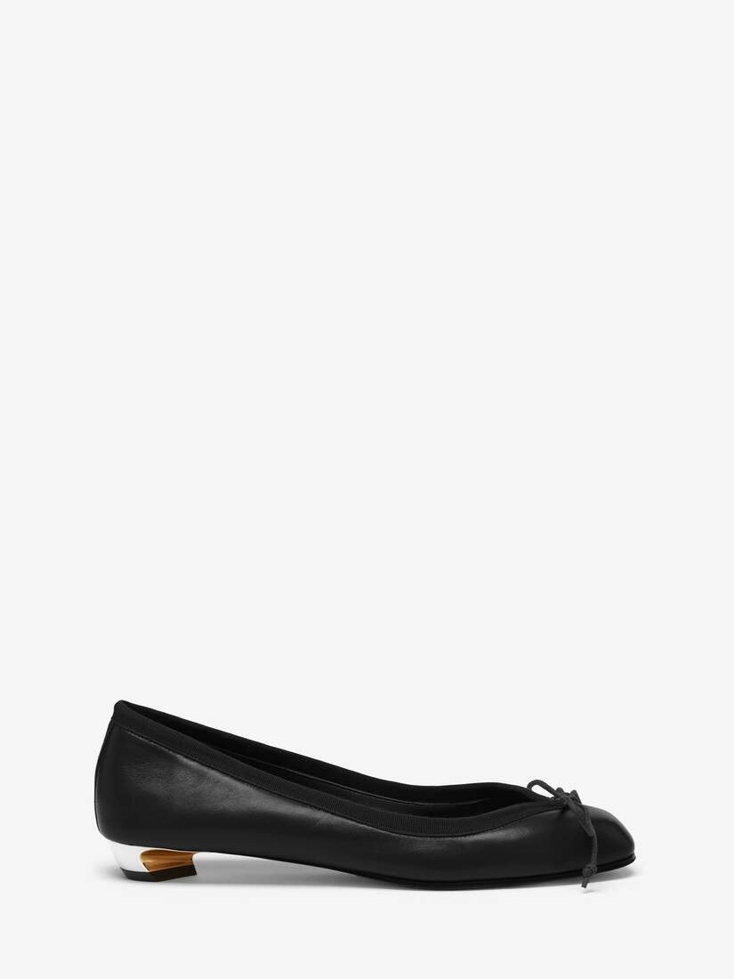 Alexander McQueen o1w1db10925 Armadillo Ballet Flat in Black Size US 6 / IT 36 - 1 Thumbnail