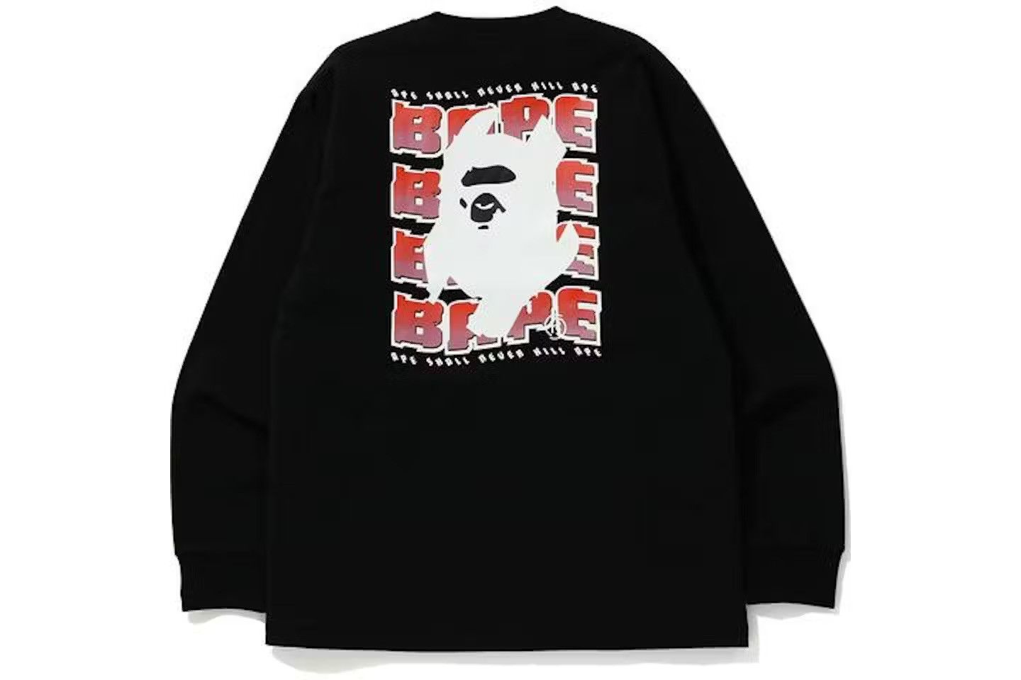 Bape Bape A BATHING APE Distortion L/S Tee “Black” Size US XL / EU 56 / 4 - 8 Thumbnail