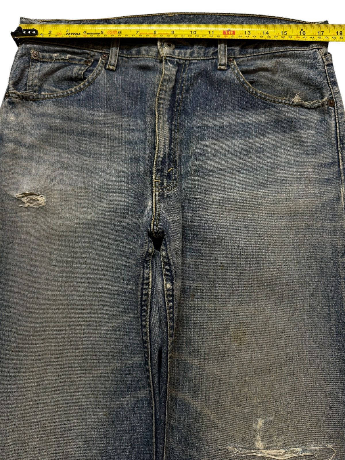 Levi's Vintage 90s Levis 503 Blue Faded Wash Whisker Wide Leg Baggy Size US 34 / EU 50 - 11 Thumbnail