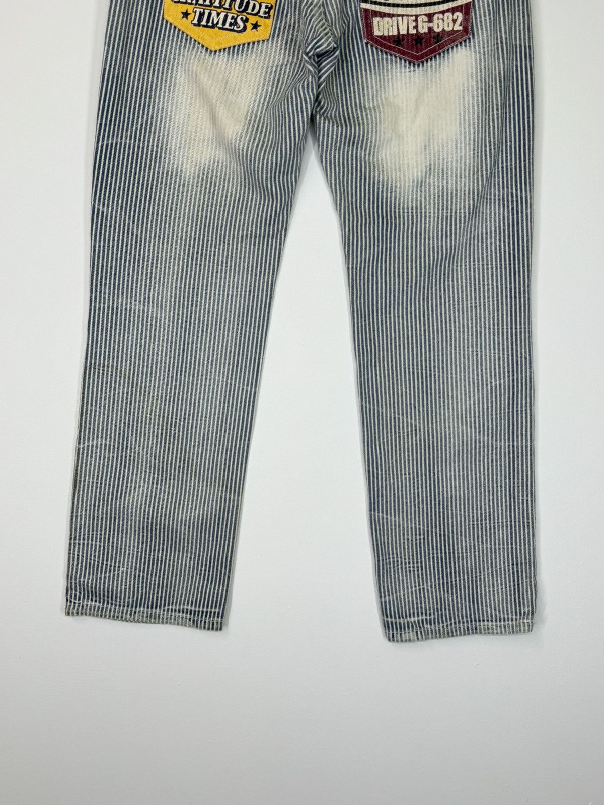 Designer × Japanese Brand × Vintage Vintage Og Jeans Patches Printed Pocket Distressed Stripe Size US 32 / EU 48 - 10 Thumbnail
