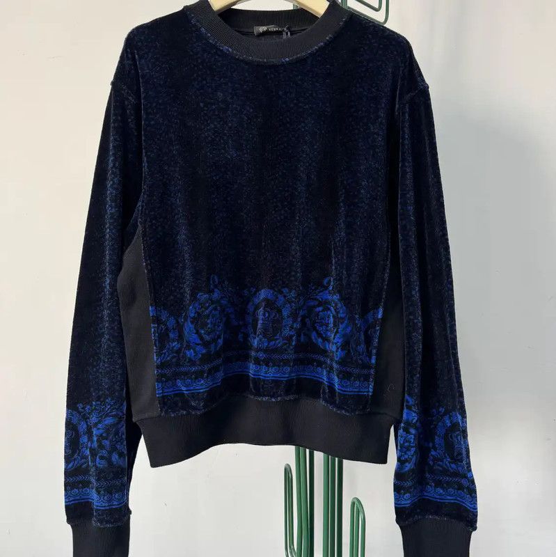 Versace Versace Black Cotton Floral Print Sweatshirt 0089 Size US S / EU 44-46 / 1 - 1 Thumbnail