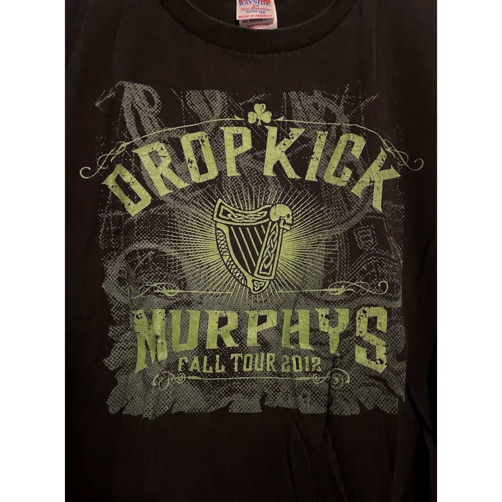 Vintage VINTAGE Dropkick Murphys 2012 Fall Tour Concert T-Shirt M Black Crew Neck Short Sleeve Bayside Heavyweight Men Band Fall 2012 Mens Shirts Size US M / EU 48-50 / 2 - 2 Thumbnail