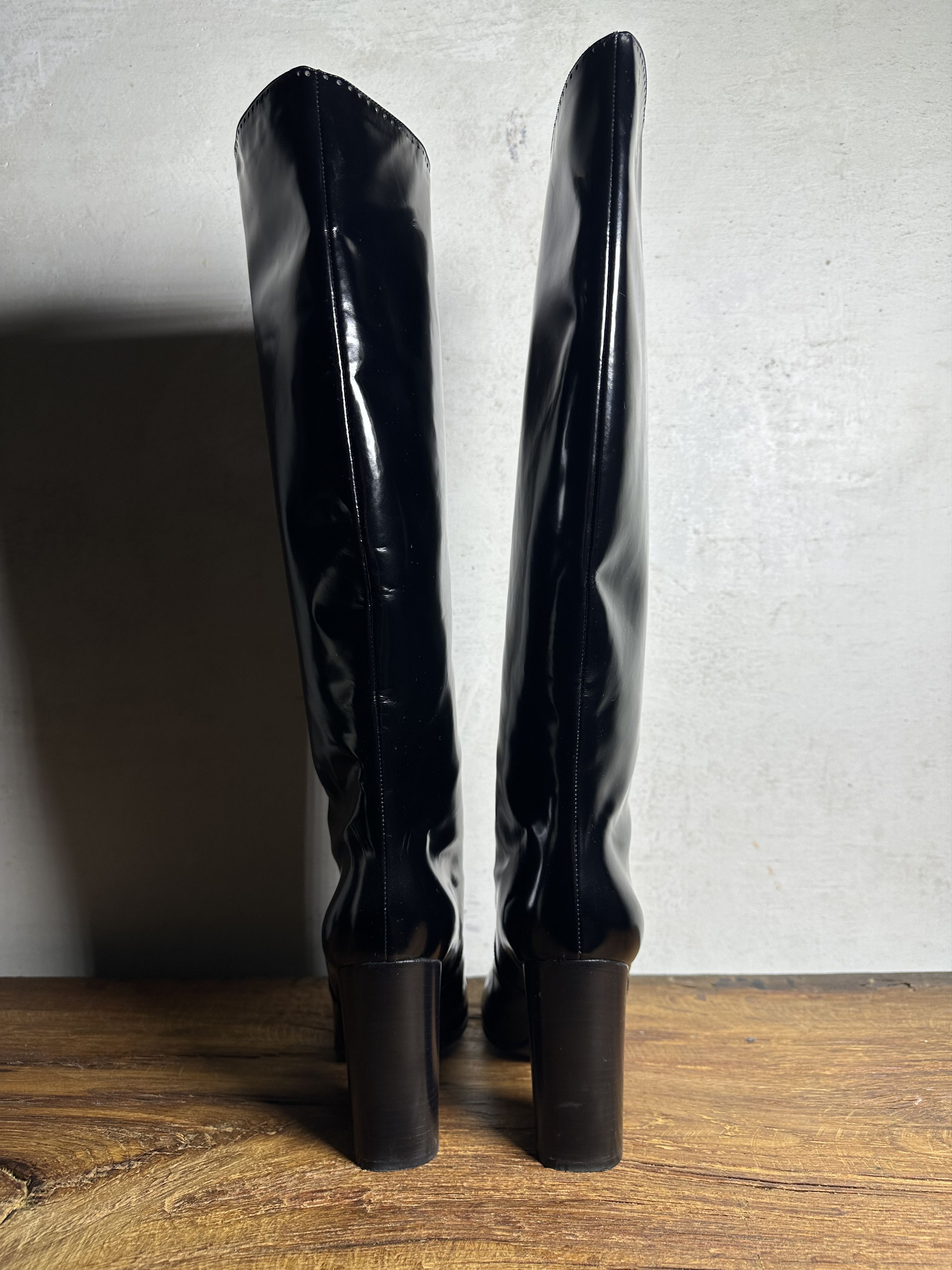 Bottega Veneta Bottega Veneta Patent Leather knee-high boots Size US 9.5 / IT 39.5 - 6 Thumbnail