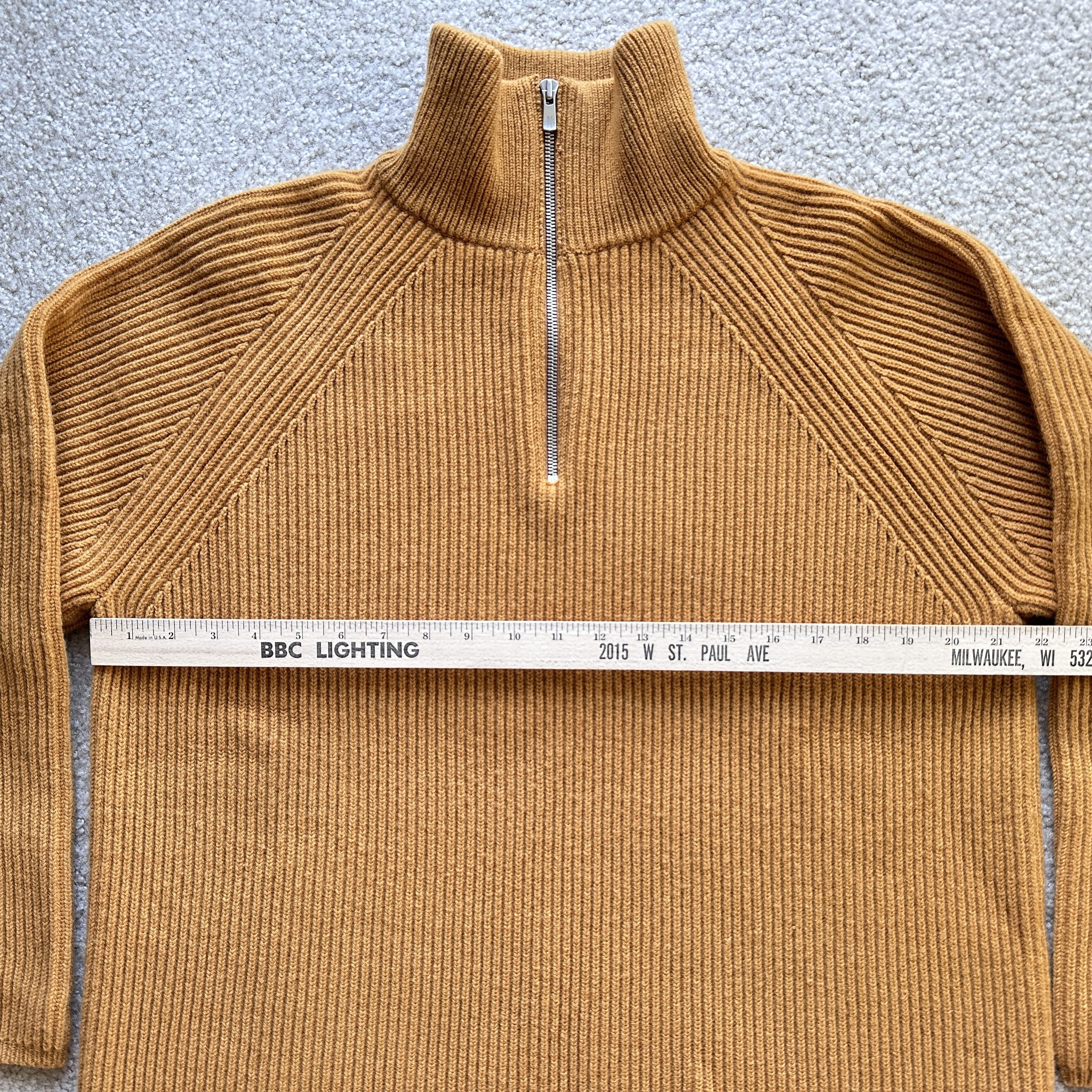 Batoner Batoner Solid Wool Knit Sweater Gold 1/4 Zip Size US M / EU 48-50 / 2 - 6 Thumbnail