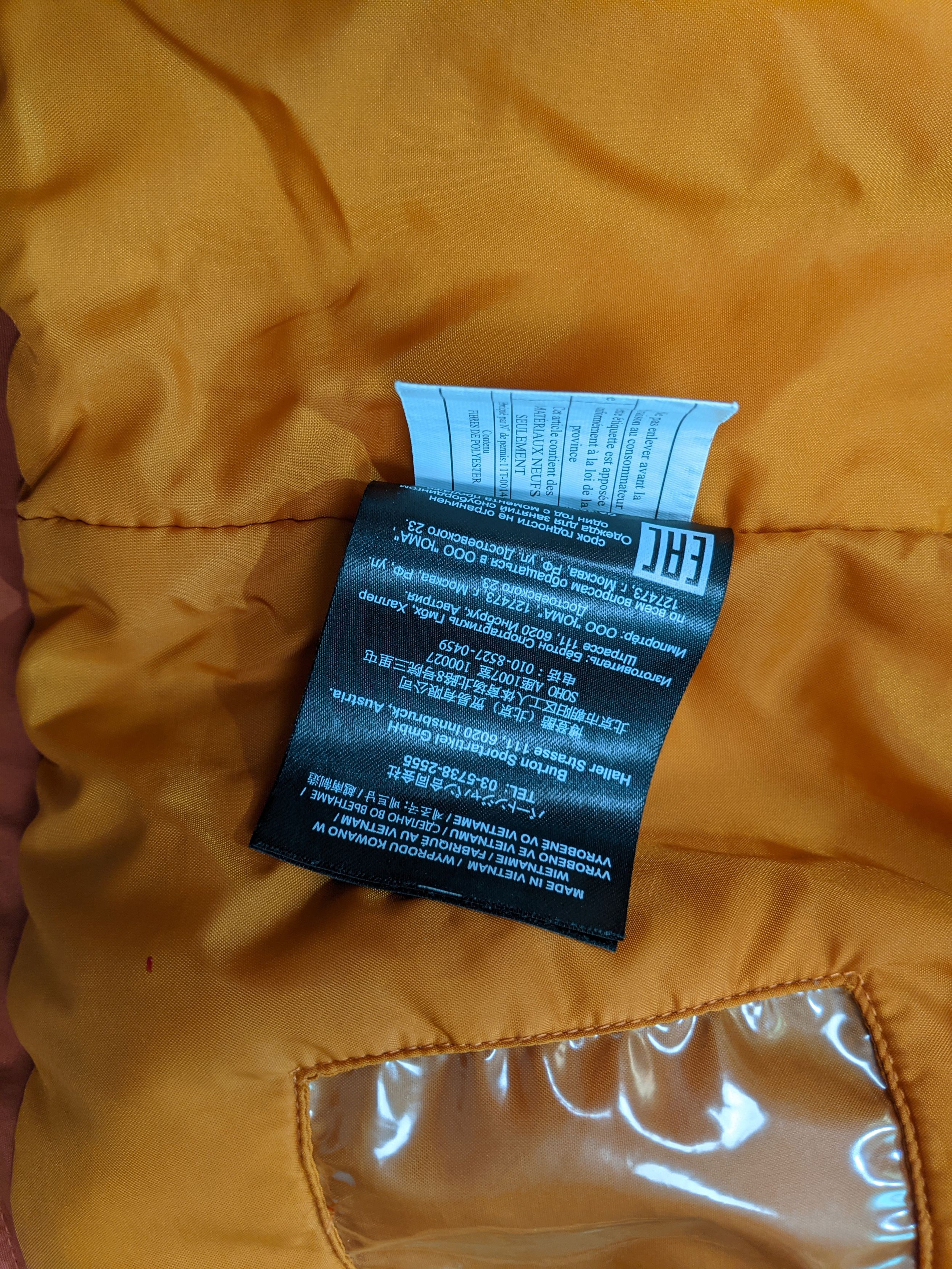 BURTON Gore-Tex Jacket Size S - Orange Waterproof Winter