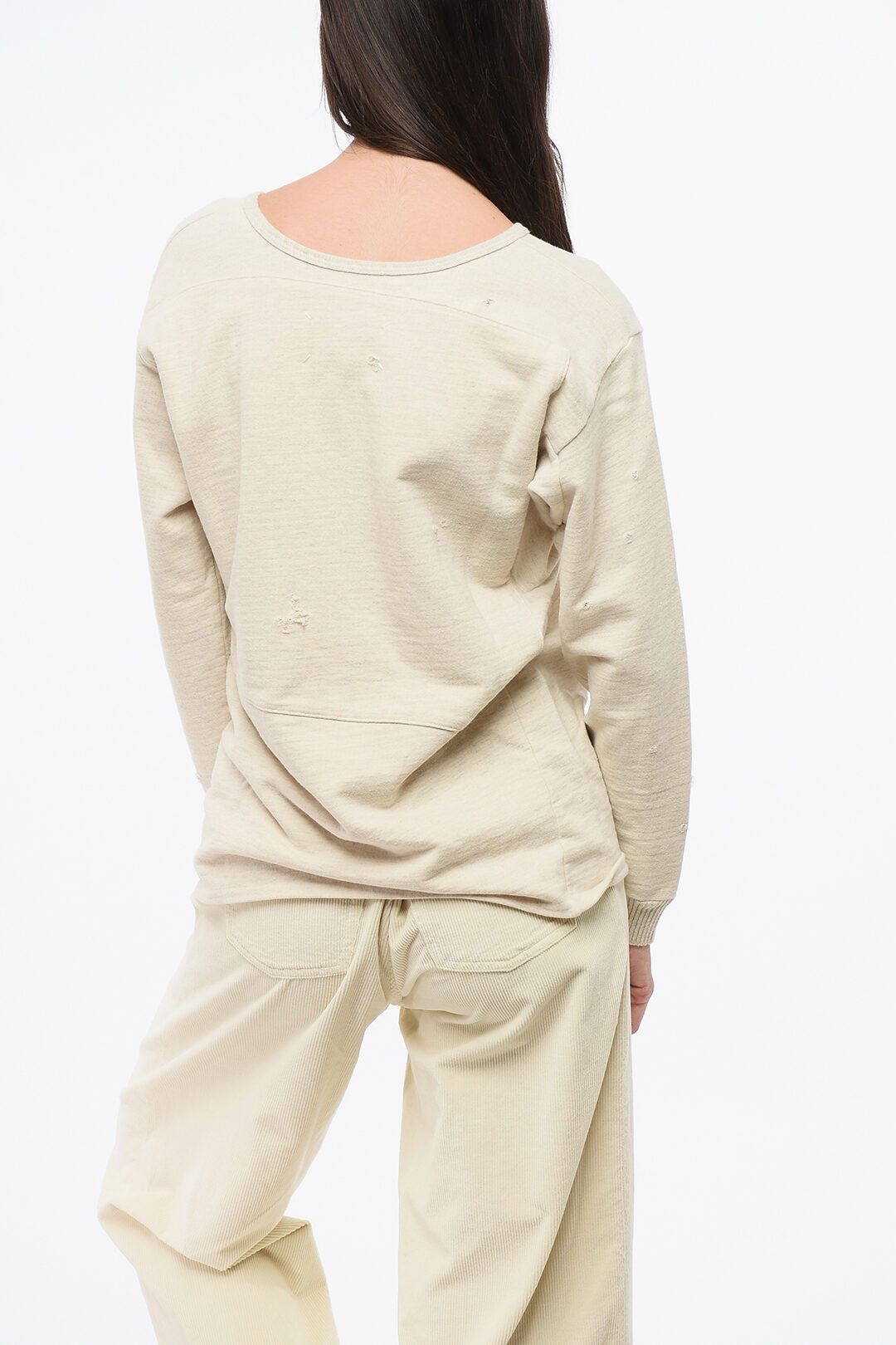Maison Margiela og1mm0825 Buttons Crewneck Sweatshirt in Beige Size S / US 4 / IT 40 - 2 Thumbnail