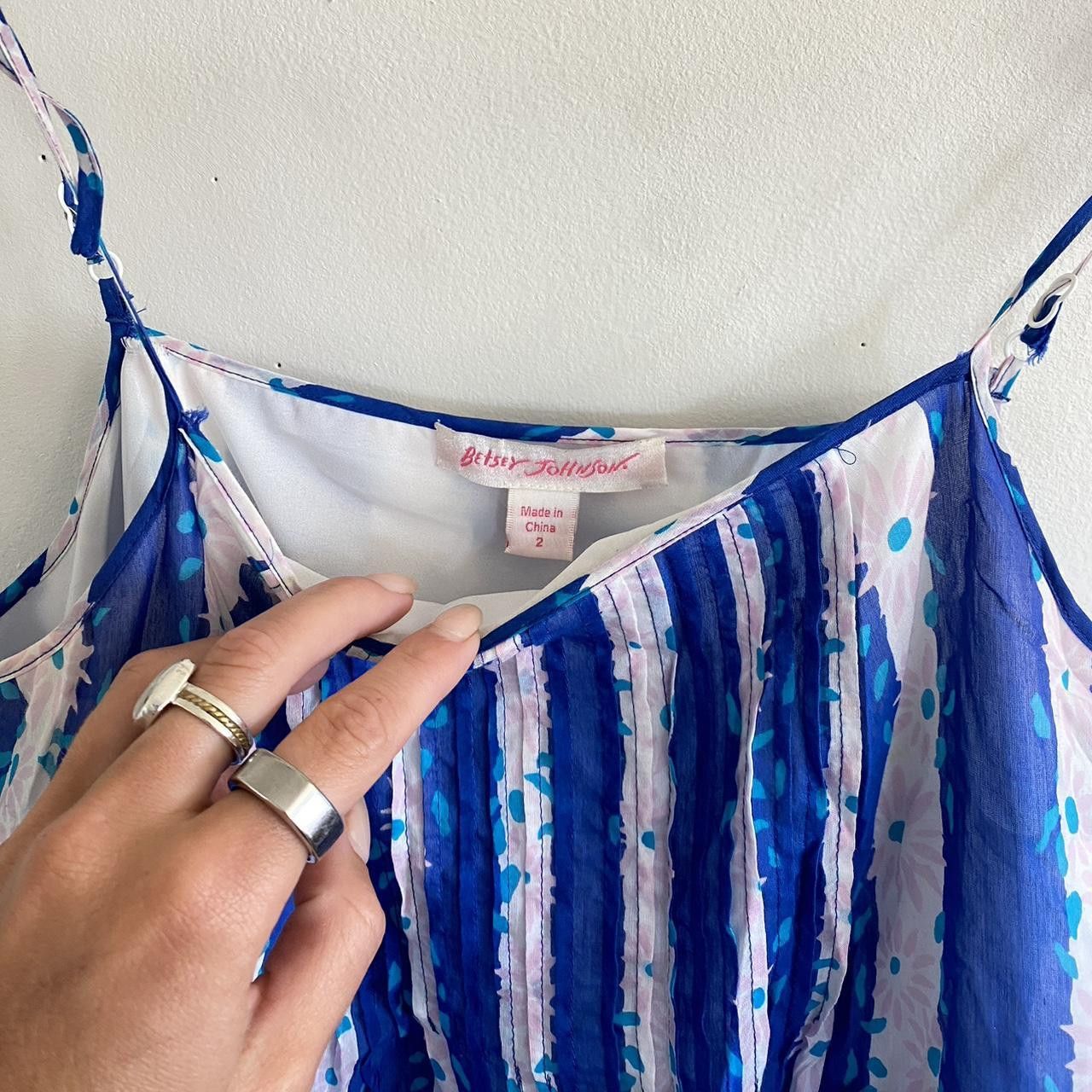 Betsey Johnson BETSEY JOHNSON BLUE WHITE STRIPED MINI BABYDOLL DRESS 2 Size XS / US 0-2 / IT 36-38 - 6 Thumbnail