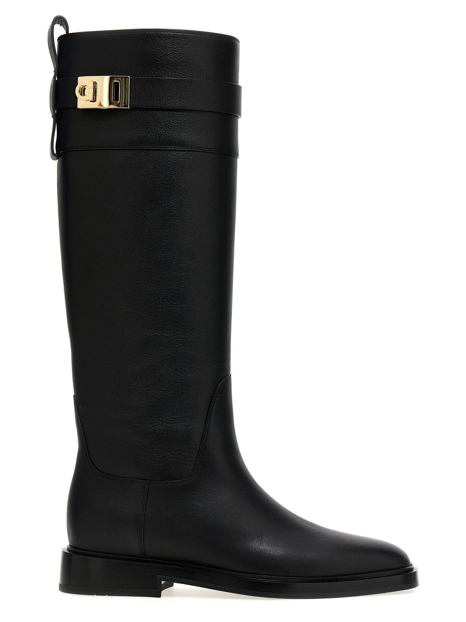 ブーツその他 Ferragamo 'Adhar' Ankle Boots Ferragamo Black Leather Ankle Boots Salvatore Ferragamo
