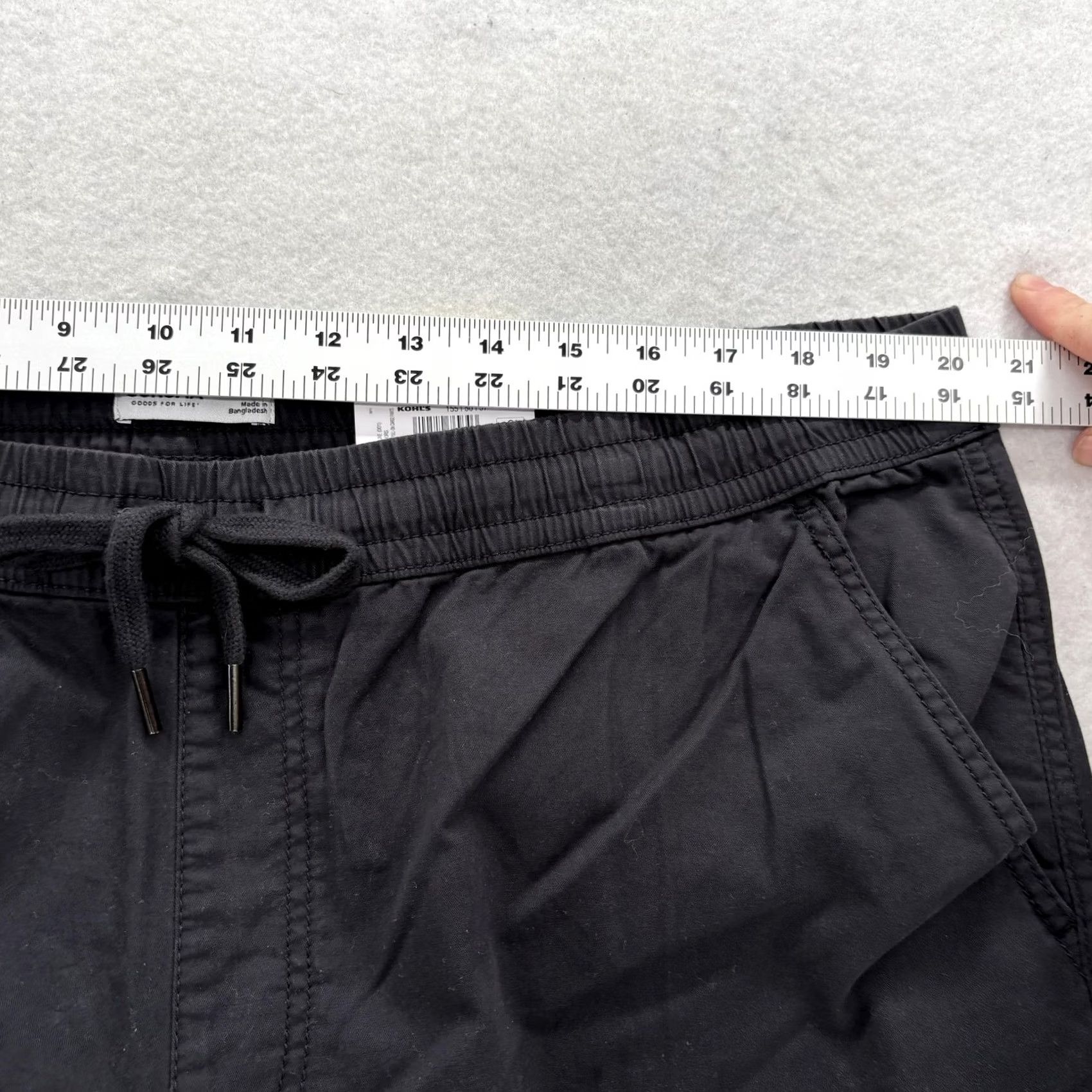 Vintage Sonoma Everyday Pull-On Cargo Pants Mens XL Black Cotton Stretch NWT Casual Solid Pocketed Front Drawstring Relaxed Fit Tapered Leg Size US 36 / EU 52 - 4 Thumbnail