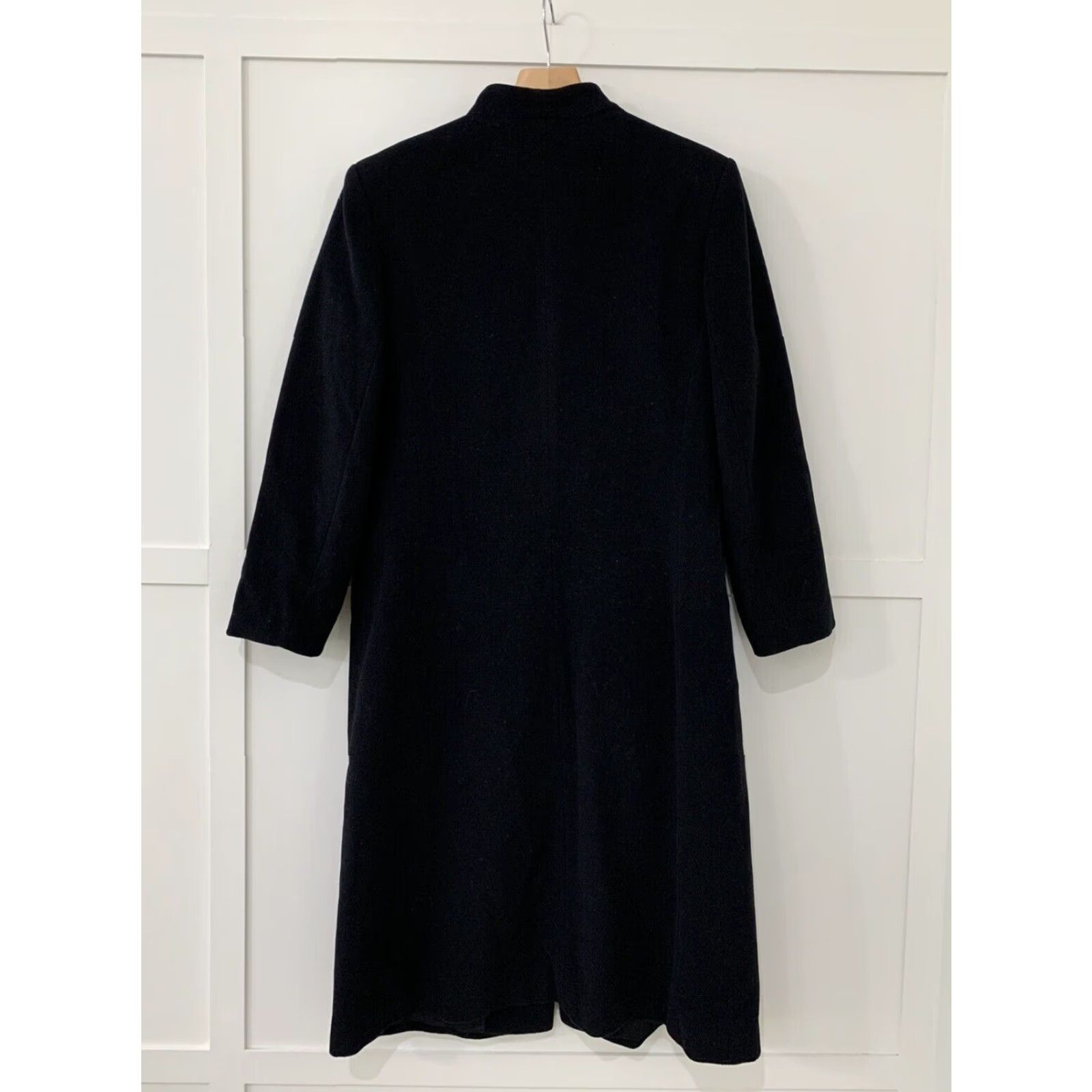 Vintage VINTAGE Marvin Richards Long Trench Coat Womens Size 10 Black Wool Cashmere Blend Overcoat Size L / US 10 / IT 46 - 2 Thumbnail