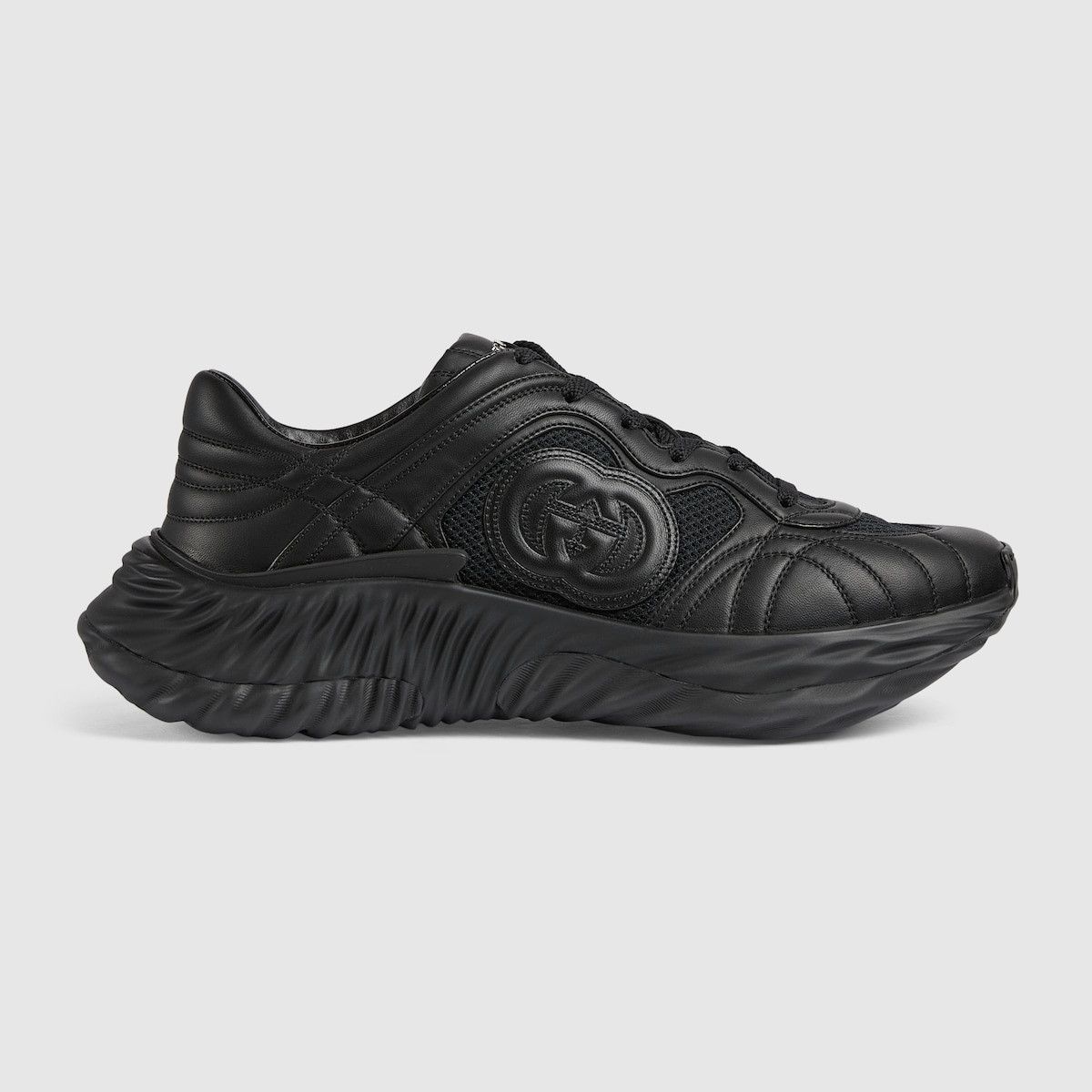 Gucci o1mt1gz0925 Men's Gucci Ripple Sneakers in Black Size US 14 / EU 47 - 1 Thumbnail