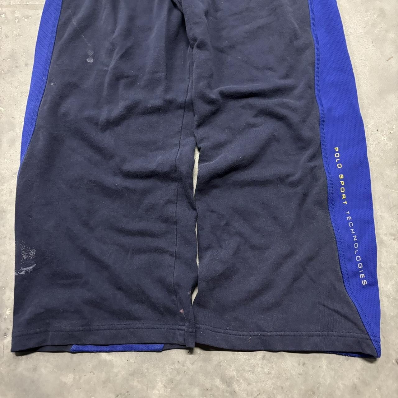 Polo Ralph Lauren Crazy Vintage Y2K/2000s Baggy Navy Blue Striped Polo Sport Ralph Lauren Streetwear Sweatpants! Size US 36 / EU 52 - 5 Thumbnail