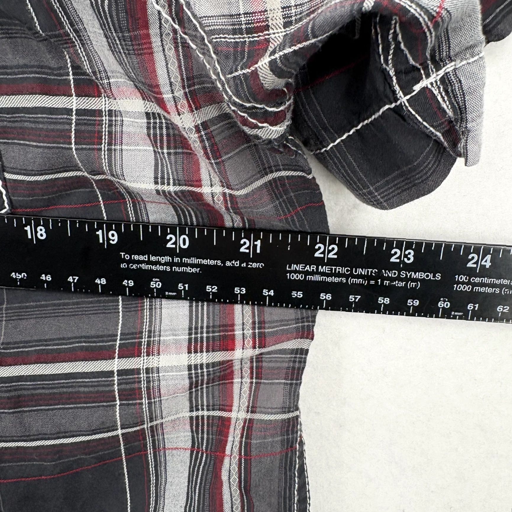 BKE BKE Shirt Mens XL Black Red Plaid Slim Fit Short Sleeve Button Front Western Y2K Size US XL / EU 56 / 4 - 7 Thumbnail