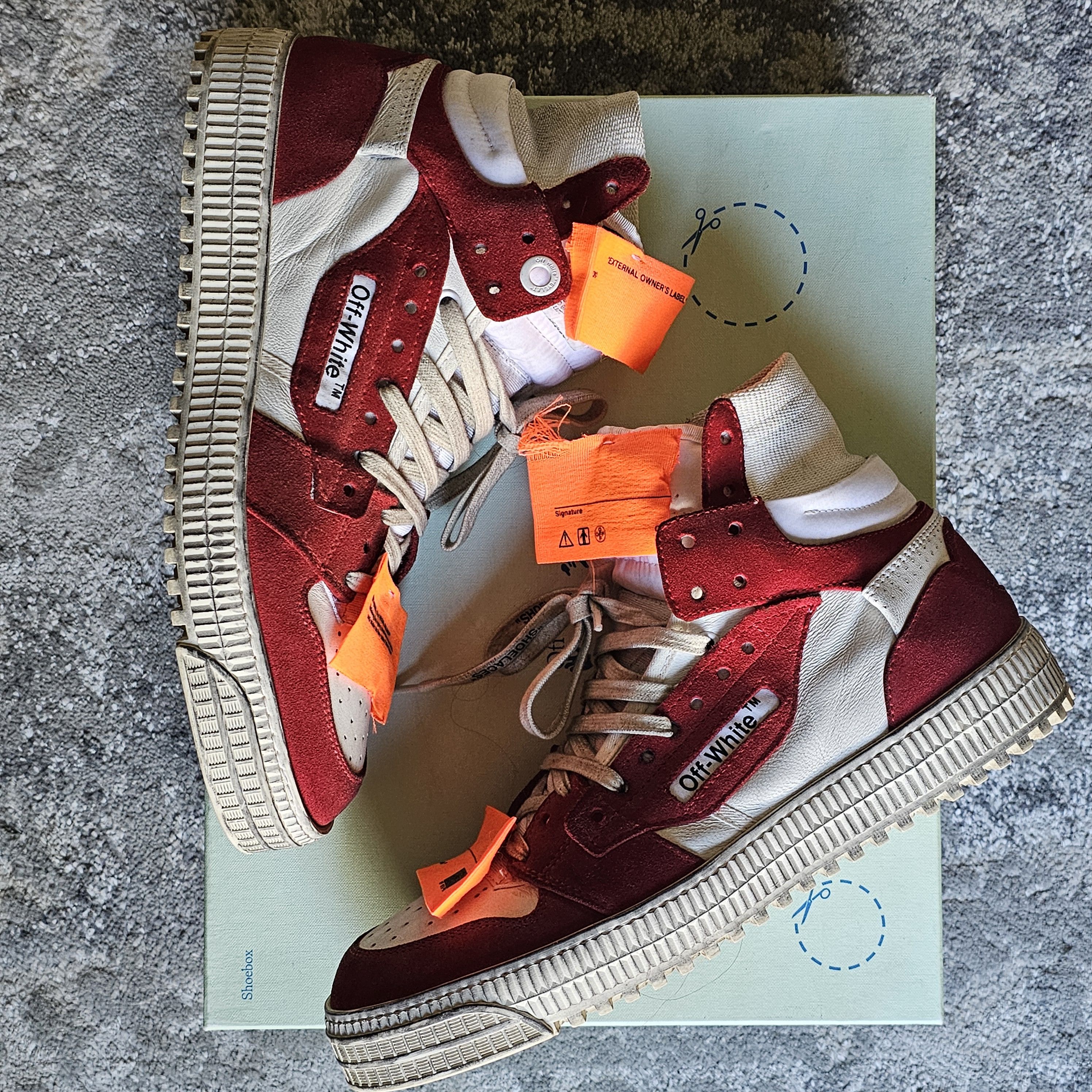 Off-White Off-White Court High Red “Vintage Wash” Size US 10 / EU 43 - 3 Thumbnail