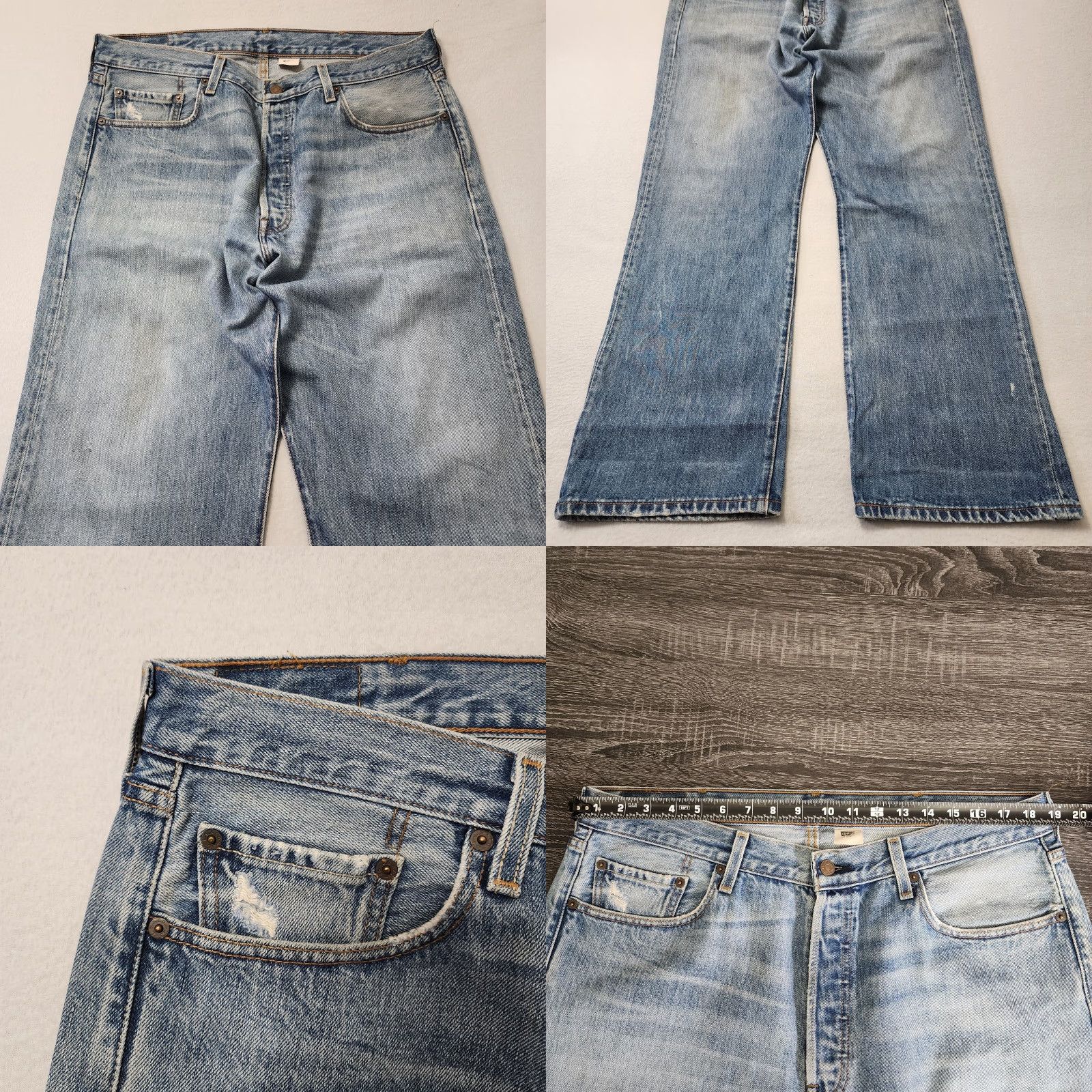 Levi's VINTAGE Levi's 501 Jeans Men 38x32 Distressed Blue Fade Whiskering 00501-2645 WPL 423 Size ONE SIZE - 8 Thumbnail
