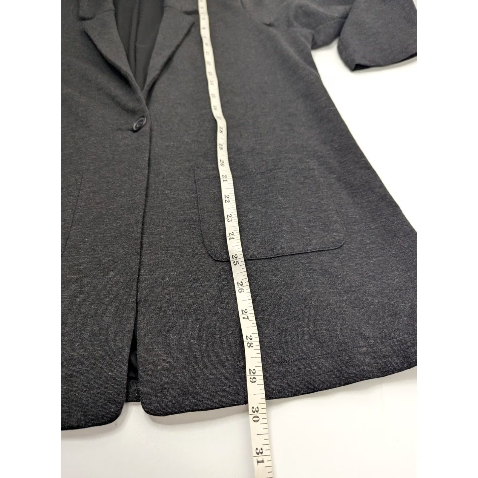 Vintage Garnet Hill Blazer Knit Gray 12 Relaxed Pockets Button Jacket Women's Easy Care/Lined Mid-Length Size XL / US 12-14 / IT 48-50 - 5 Thumbnail