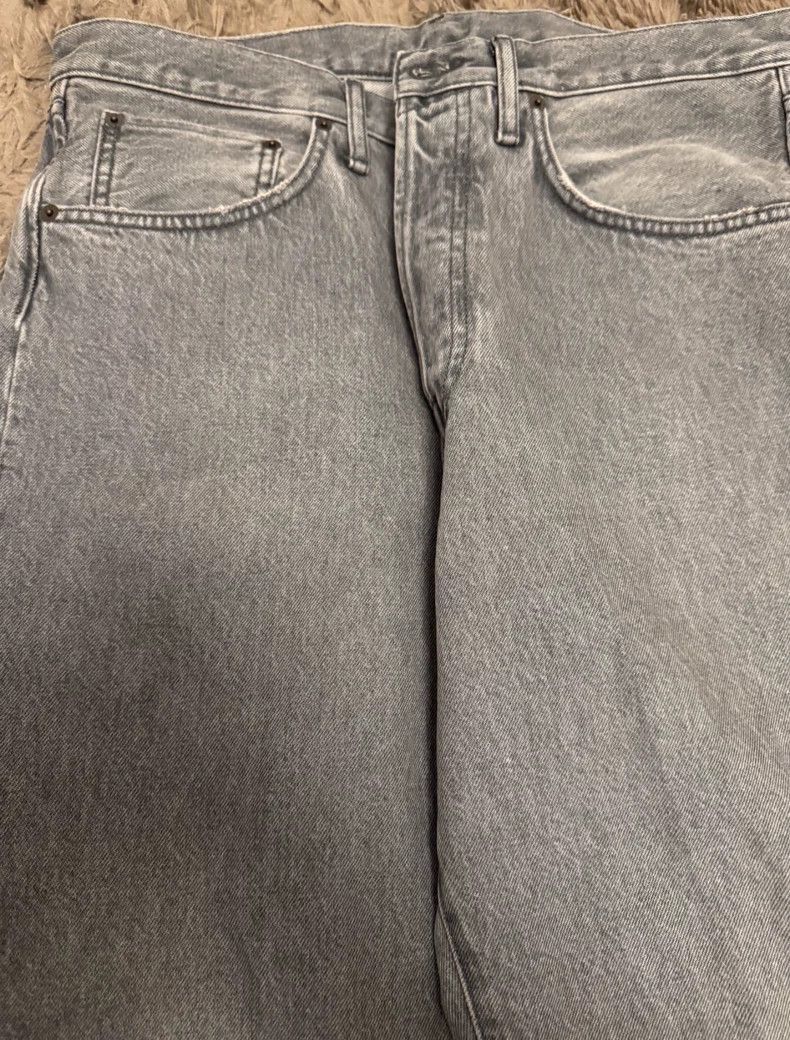 Acne Studios Acne Studios Worn Grey Wide Leg Jeans- Size US 31 - 2 Thumbnail