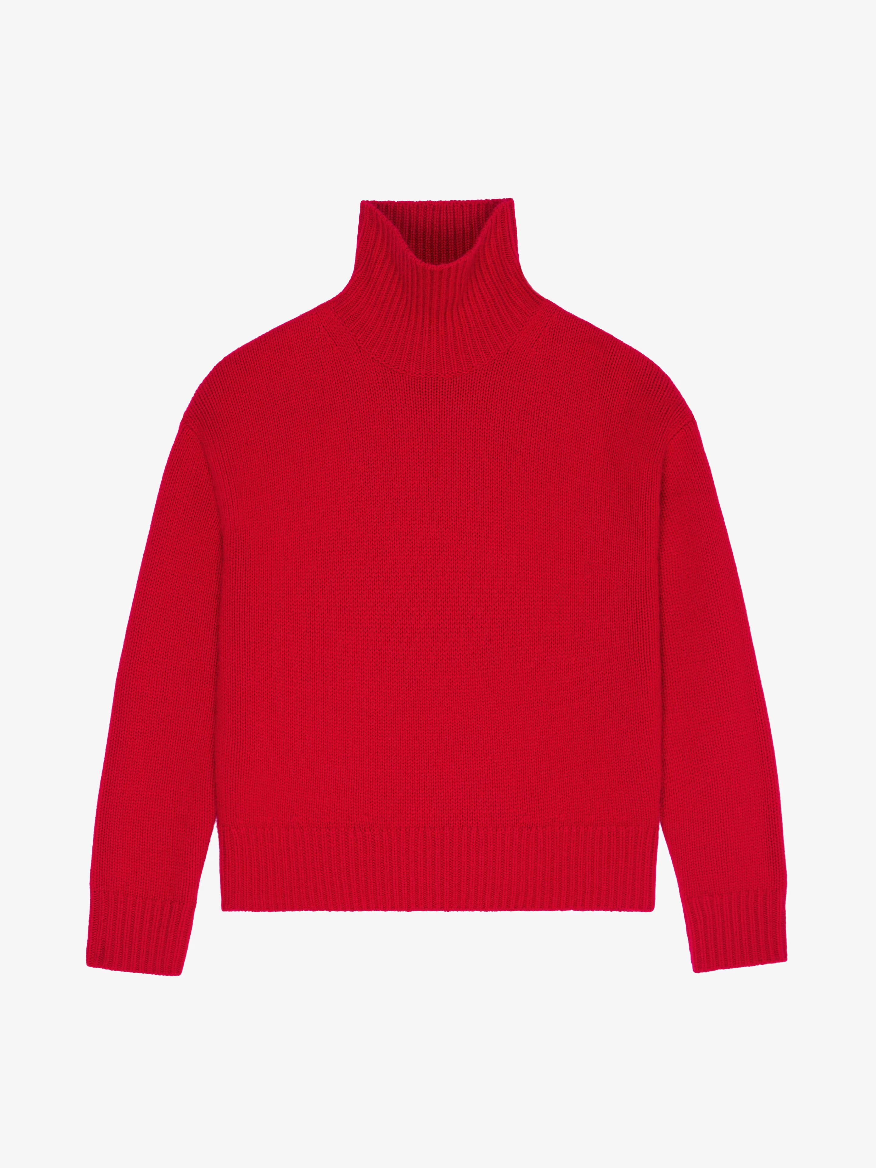 o1w1db10325 Long Rolled Neck Sweater in Red