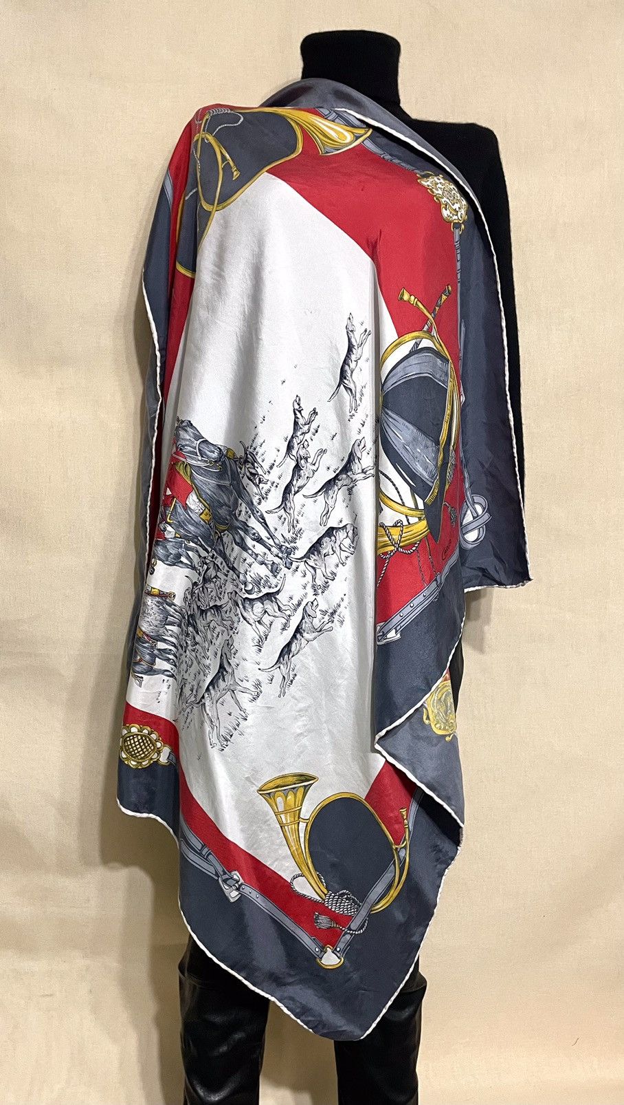Caruso × Vintage Caruso hunting dog silk scarf Size ONE SIZE - 2 Thumbnail
