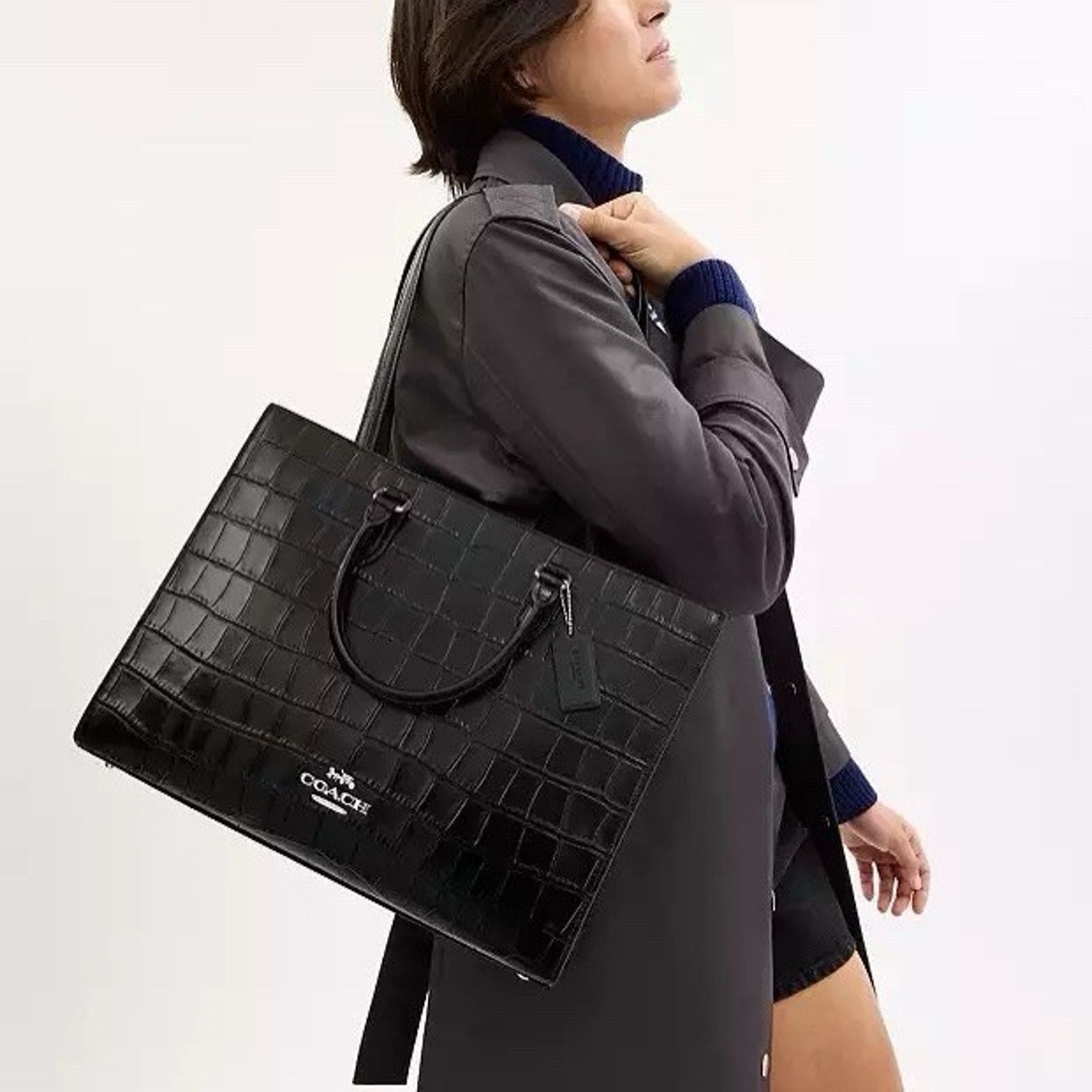 Coach NWT Coach Maggie Tote Bag leather CY667 Silver/Black Size ONE SIZE - 9 Thumbnail