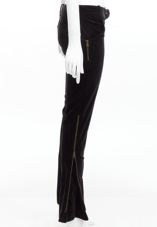 Gucci Gucci Velvet GG Interlock Logo Side Pocket Zip Flare Pants Size 26" / US 2 / IT 38 - 4 Thumbnail