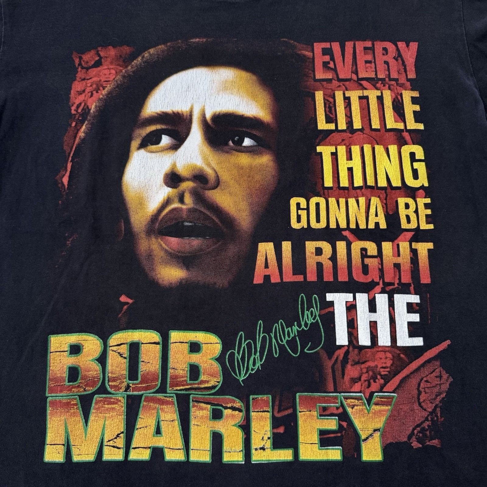 Bob Marley Y2K BOB MARLEY BLACK T-SHIRT HOT EAGLE THREE LITTLE BIRDS LY Size US L / EU 52-54 / 3 - 4 Thumbnail