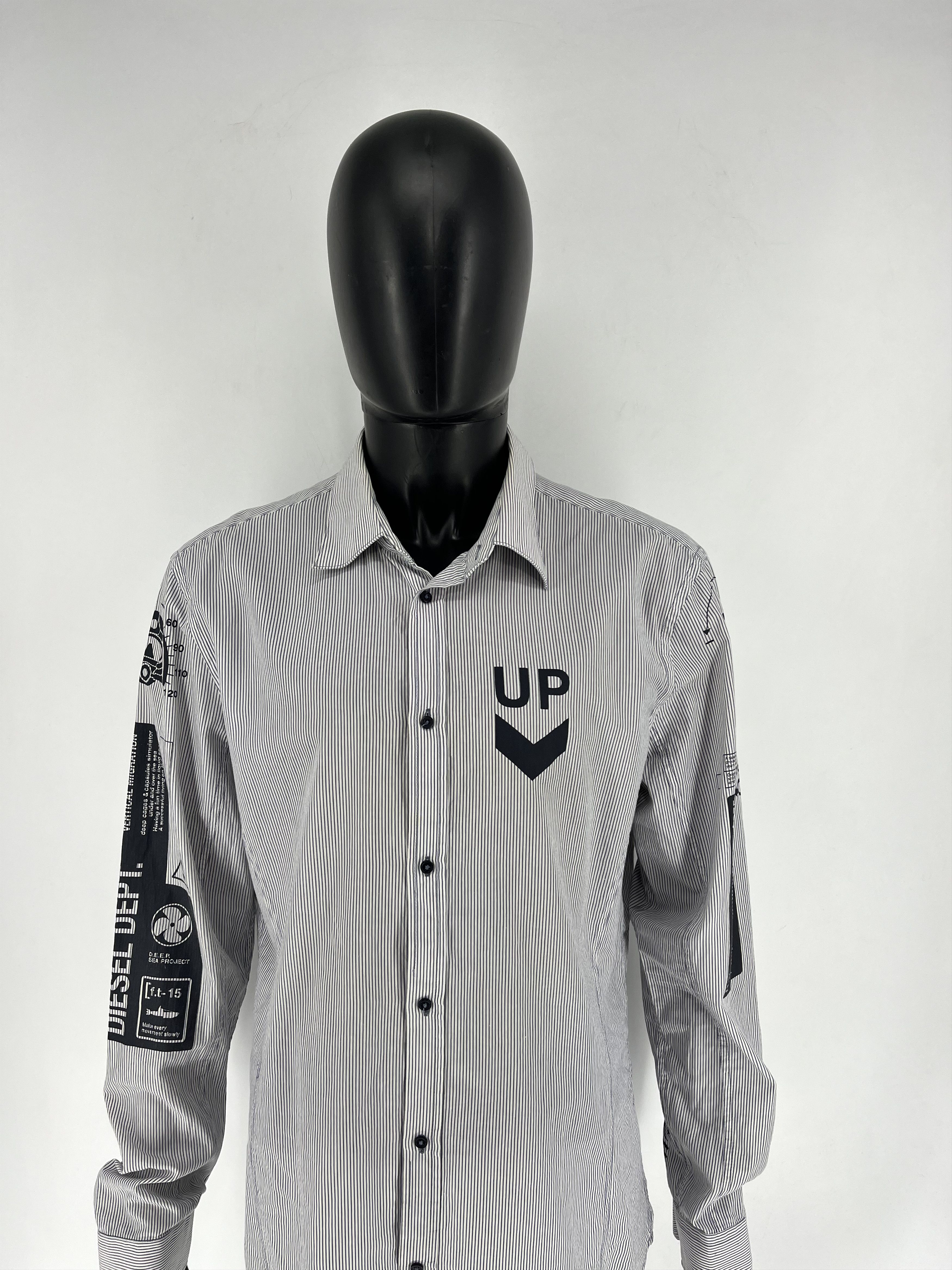 Diesel × Japanese Brand RARE Diesel DEPT. LIQUID SPACE Striped Button UpShirt SZ XXL Size US XXL / EU 58 / 5 - 5 Thumbnail