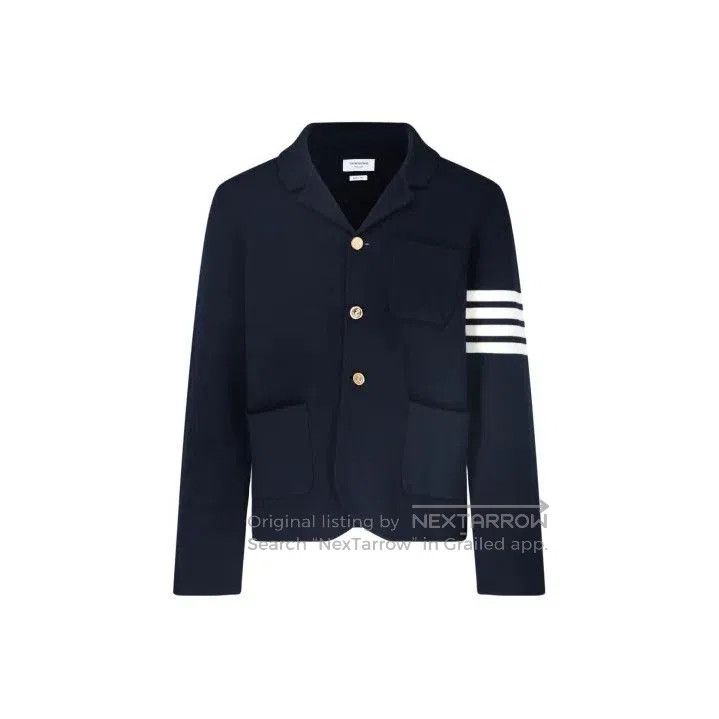 Thom Browne Thom Browne Navy Wool Jacket with Stripe Detail. Size US S / EU 44-46 / 1 - 1 Thumbnail