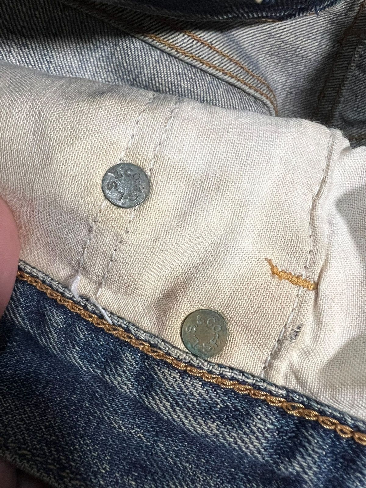 Levi's Vintage Levis 502 Big E Rusty Distress Selvedge Jean Size US 30 / EU 46 - 12 Thumbnail