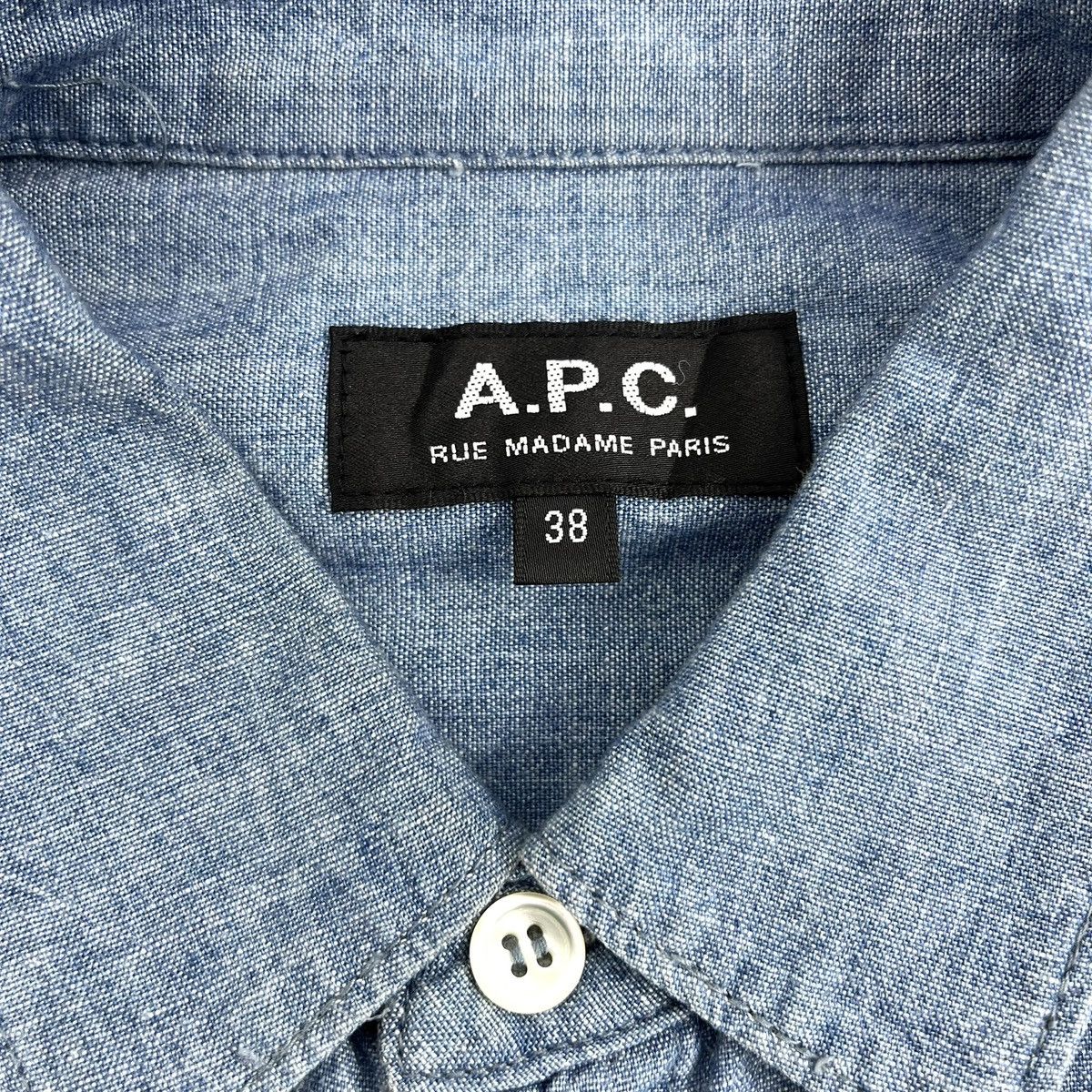 A.P.C. Vintage A.P.C Paris Chambray Denim Shirt Designer Size US S / EU 44-46 / 1 - 4 Thumbnail