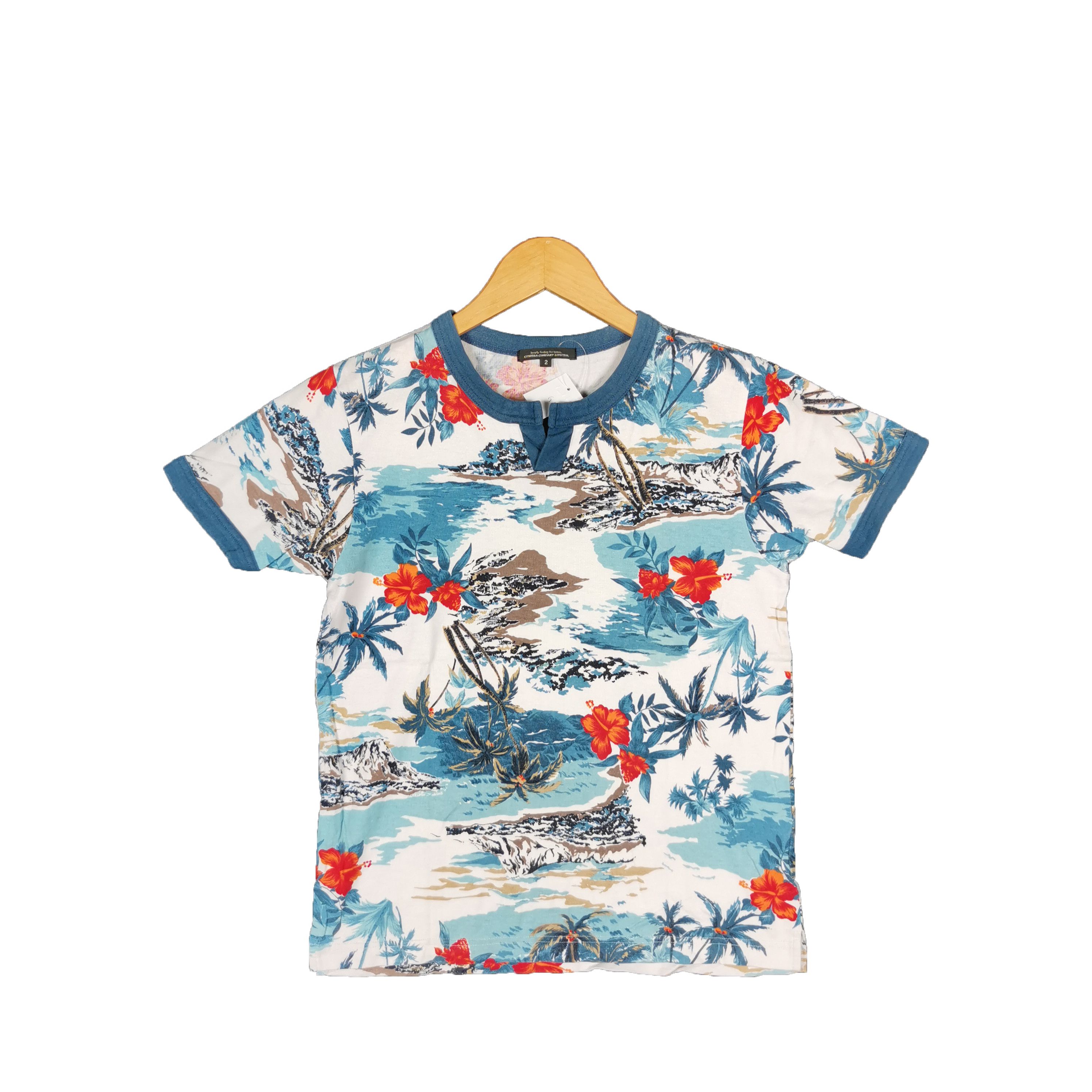 Japanese Brand Vintage Y2K Hawaiian T-Shirt Japanese Over Print Ringer Tee Size S / US 4 / IT 40 - 1 Thumbnail