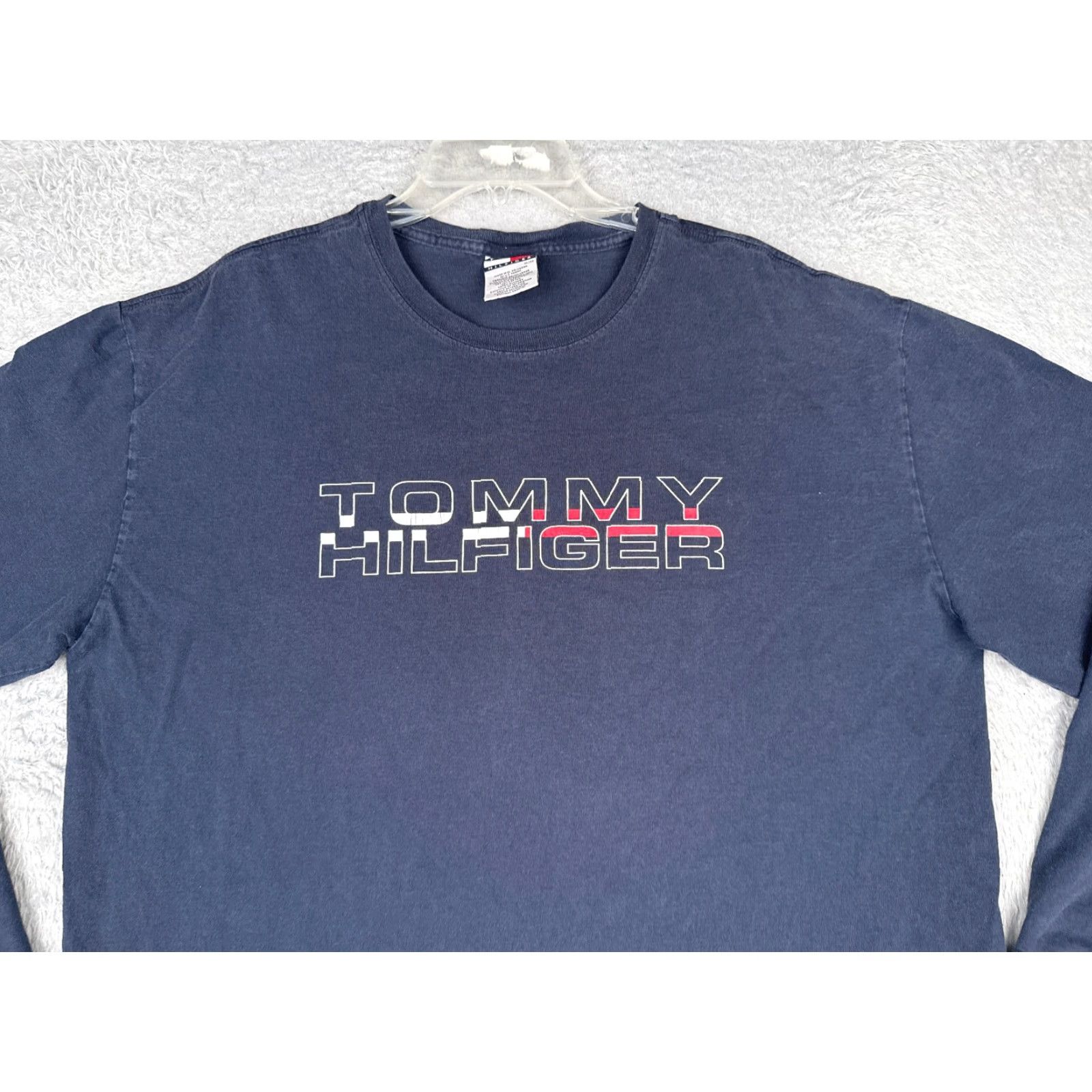 Tommy Hilfiger Tommy Hilfiger Shirt Adult XL Blue Cotton Long Sleeve Crew Neck Logo T-Shirt Men American Size US XL / EU 56 / 4 - 4 Thumbnail
