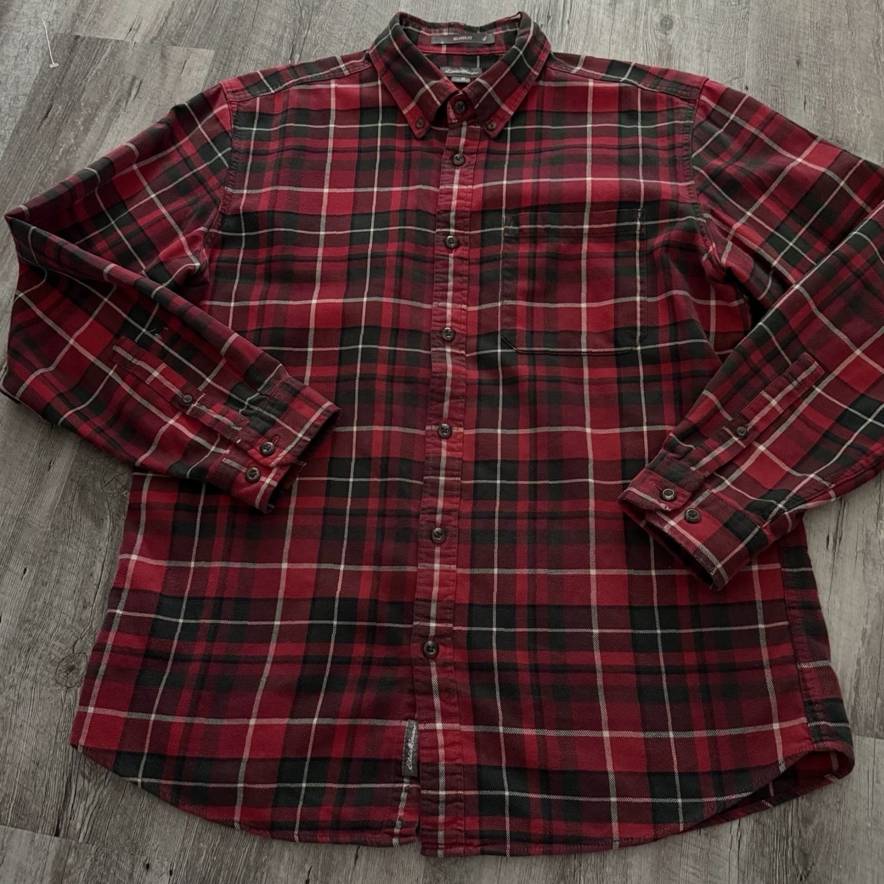 Eddie Bauer Eddie Bauer Flannel Shirt Mens Medium Red Plaid Button-Up Cotton Shirt Size US M / EU 48-50 / 2 - 3 Thumbnail