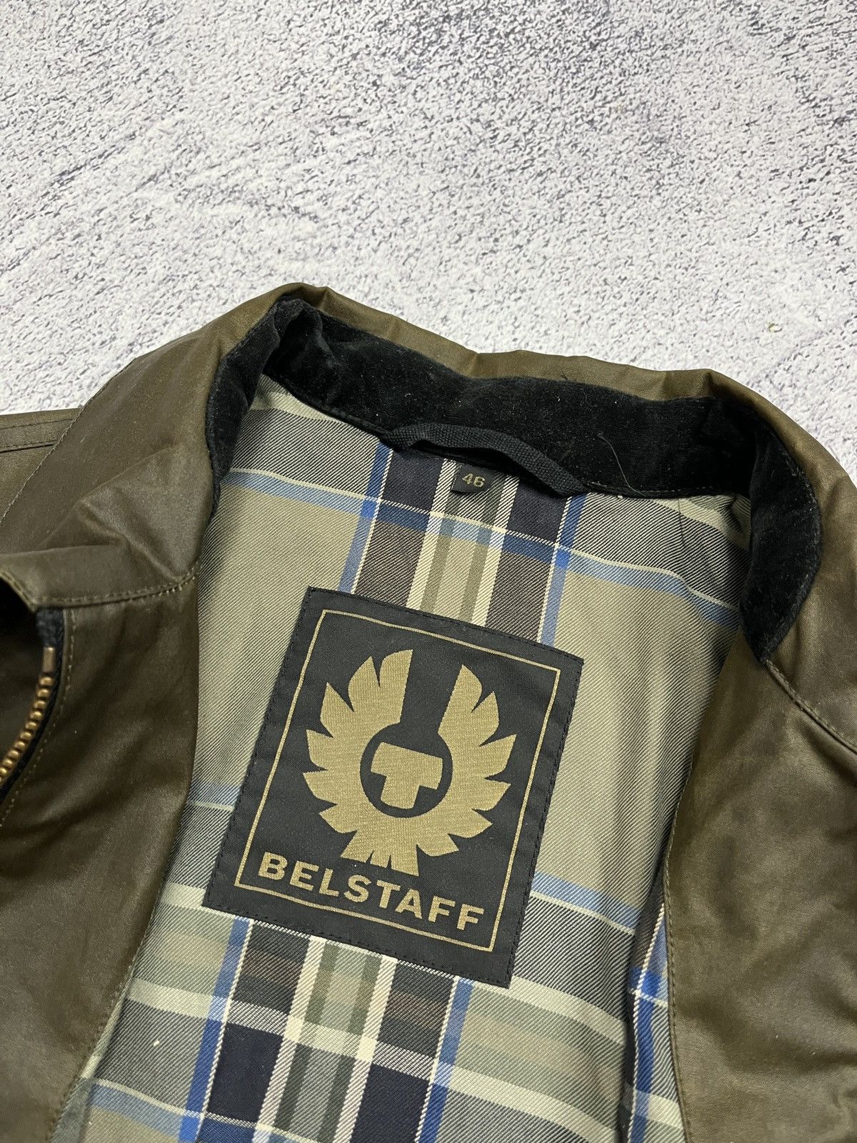 Belstaff × Vintage Belstaff Moto Waxed Women’s Plaid Jacket Cropped Biker Rare Size L / US 10 / IT 46 - 12 Thumbnail
