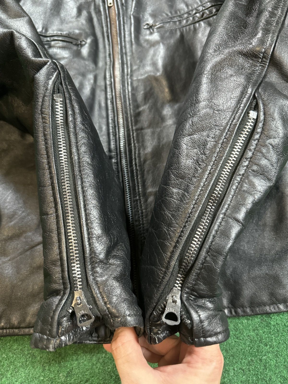 Sears × Vintage Vintage 60s 70s Leather Sears Biker Talon Zipper Jacket Size US L / EU 52-54 / 3 - 5 Thumbnail