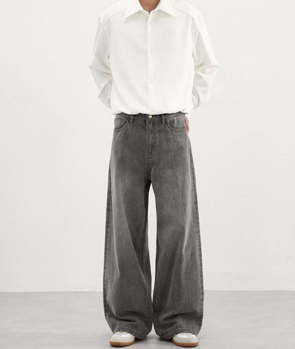 Vintage American high street men's washed wide-leg baggy jeans Size US 32 / EU 48 - 2 Thumbnail