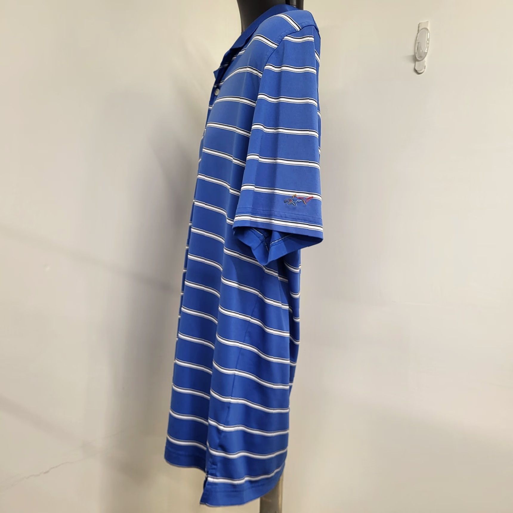 Vintage Greg Norman PlayDry Polo Shirt Men's L Golf Blue Striped Short Sleeve Size US L / EU 52-54 / 3 - 7 Thumbnail