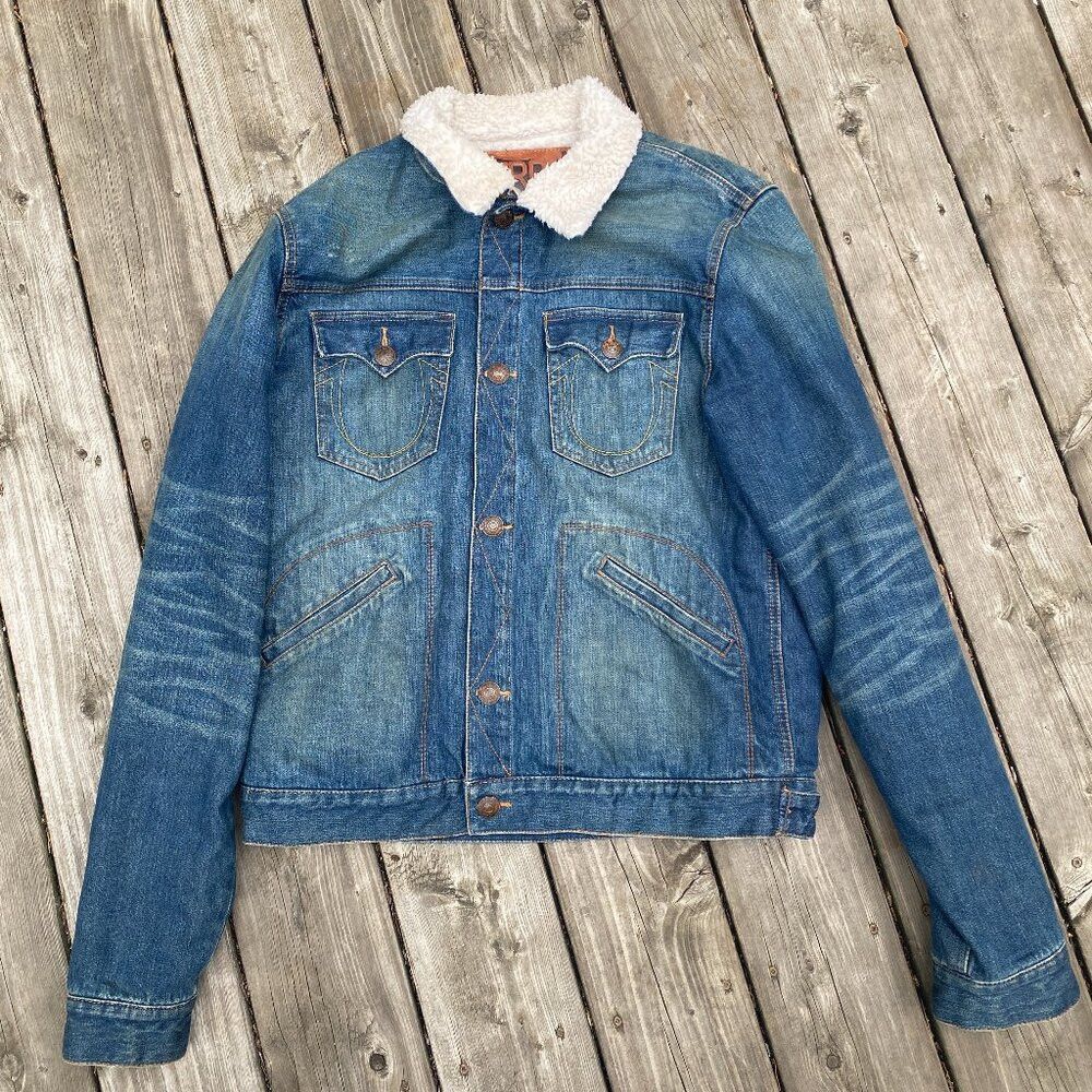 True Religion Vintage True Religion DALTRY Sherpa Denim Jacket XL Blue Size US XL / EU 56 / 4 - 1 Thumbnail
