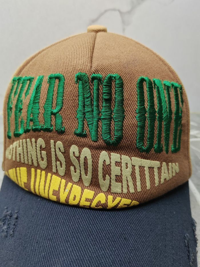 Japanese Brand Vintage Fear No One Distressed Style Cap Hat Size ONE SIZE - 3 Thumbnail
