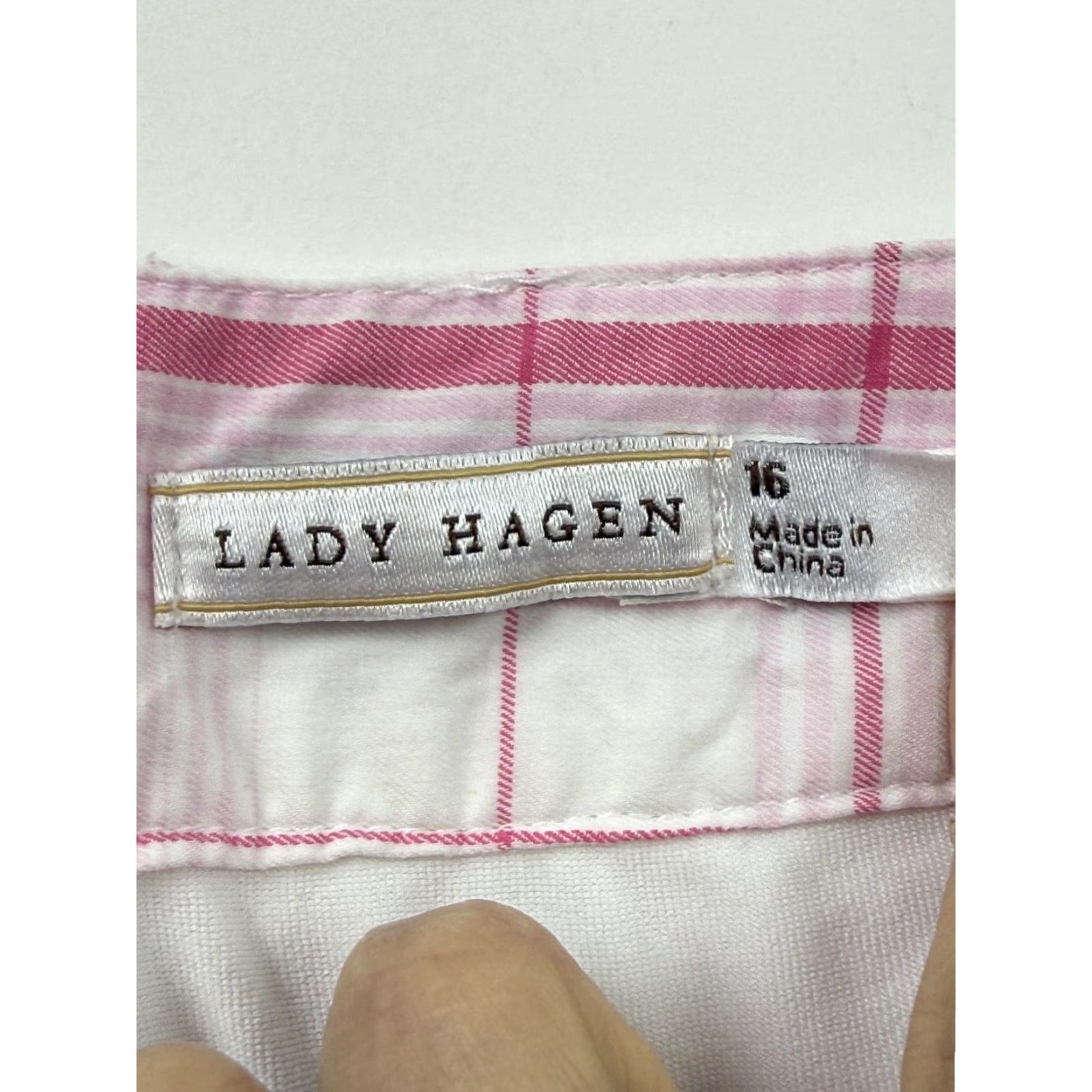 Pinko Lady Hagen Skort Womens 16 Pink Plaid Golf Athletic Built-In Shorts Pink Ribbon Breast Cancer Awareness Pink Plaid Short Skort Womens 16 Size 38" / US 16 / IT 52 - 3 Thumbnail