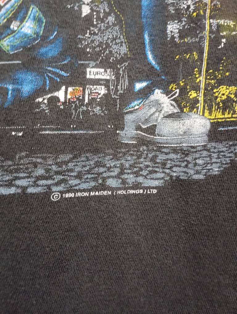 Band Tees × Iron Maiden Crazy Vintage 90s Distressed Iron Maiden tour tee Size US L / EU 52-54 / 3 - 5 Thumbnail