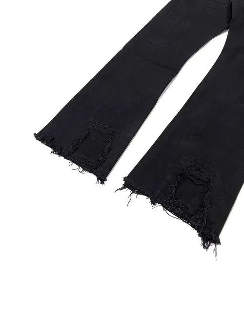 VIBE High Street Vintage Y2K Black Micro Flare Jeans Size US 30 / EU 46 - 8 Thumbnail